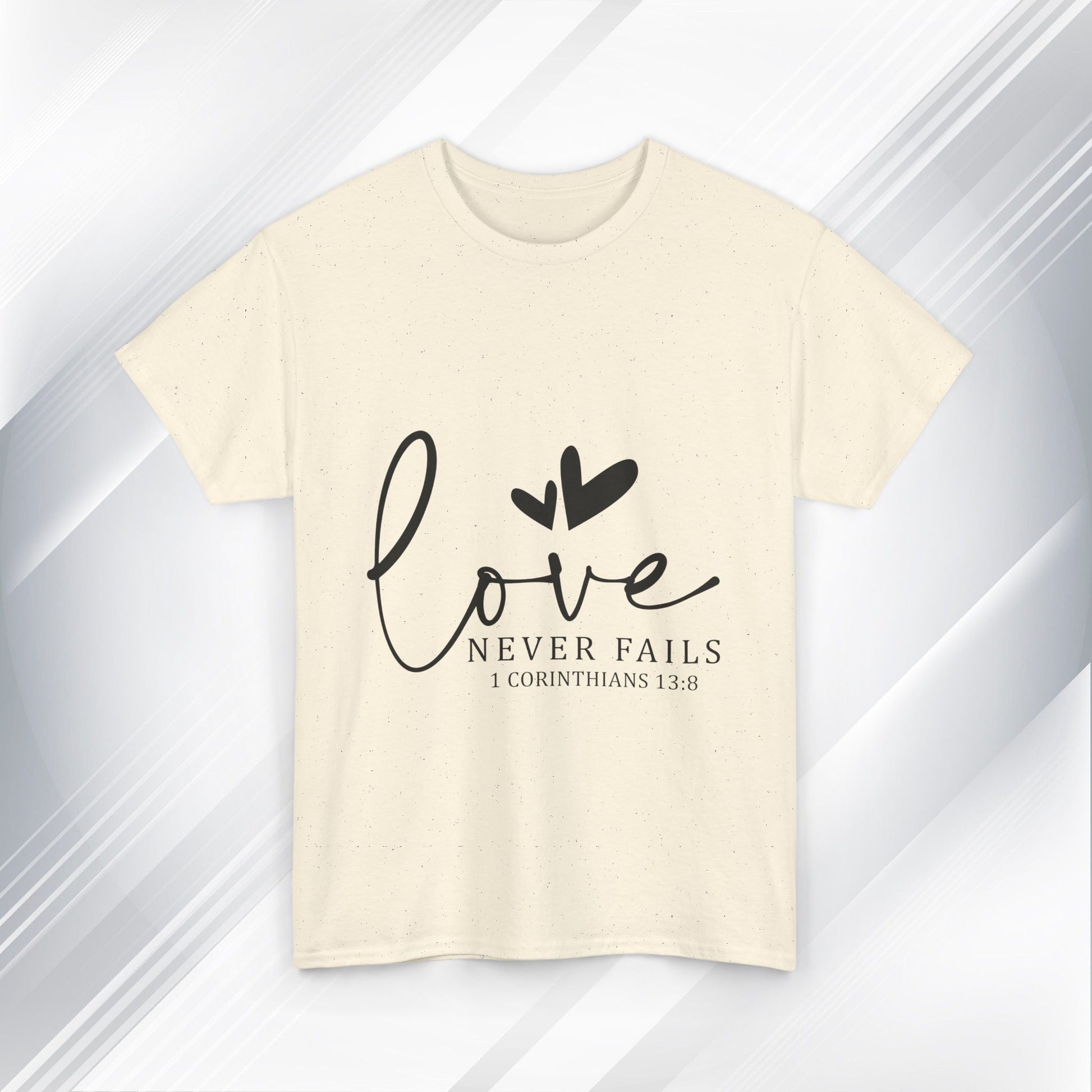 Love Never Fails Unisex Heavy Cotton Tee - Inspirational Christian T-Shirt - GULLYDESIGN