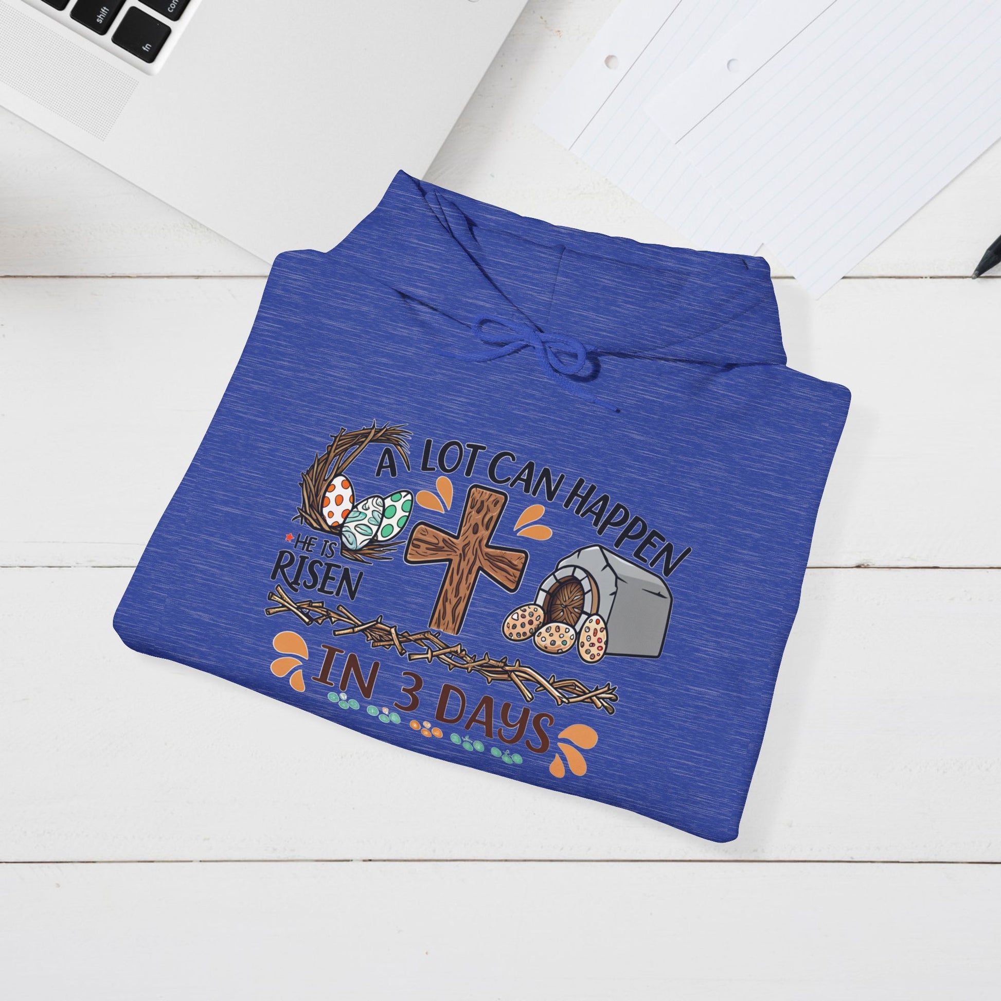 Inspirational Easter Hoodie - "A Lot Can Happen in 3 Days" - Unisex Heavy Blend Sweatshirt - GULLYDESIGN