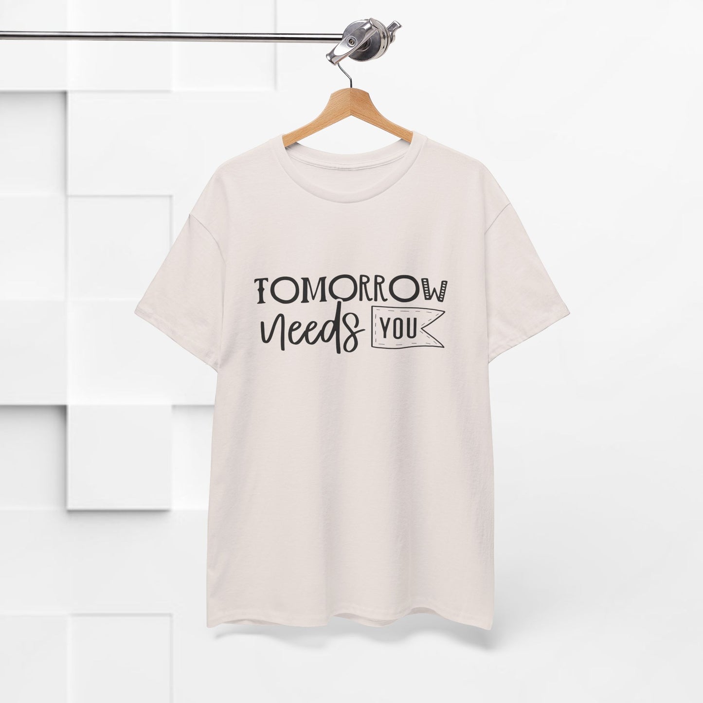 Inspirational Unisex Heavy Cotton Tee - 'Tomorrow Needs You'