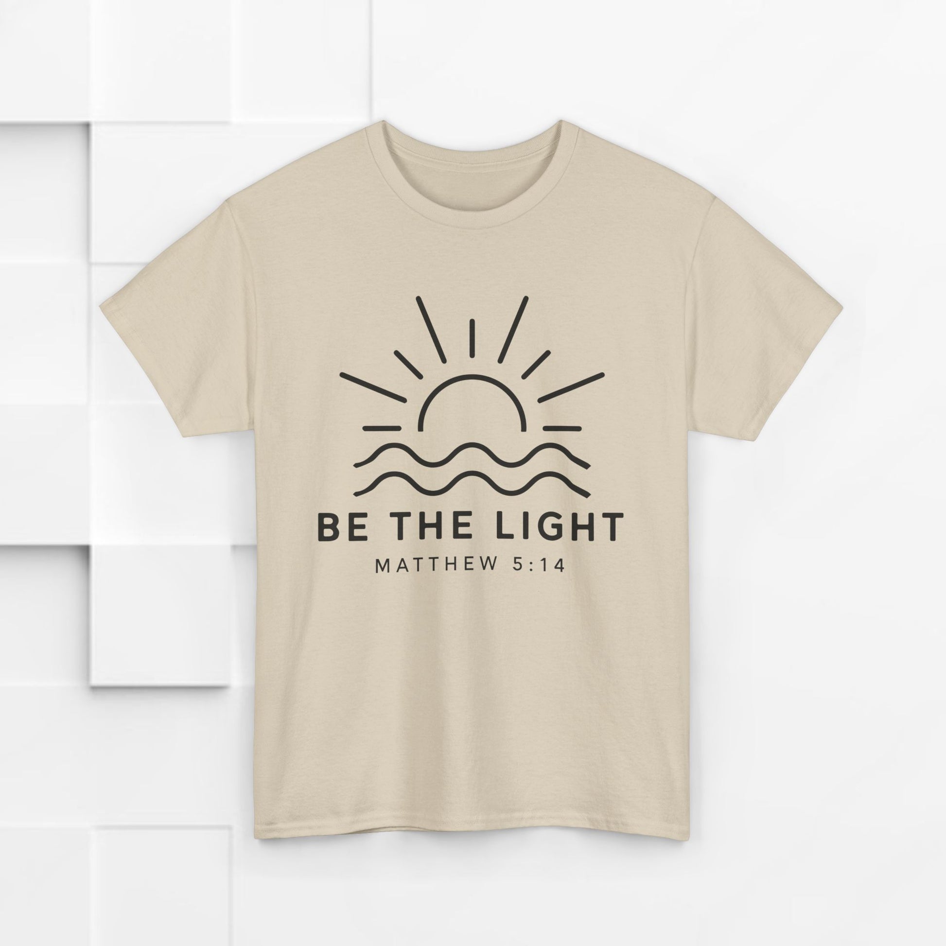 Inspirational Unisex Heavy Cotton Tee - 'Be The Light' Matthew 5:14 - GULLYDESIGN