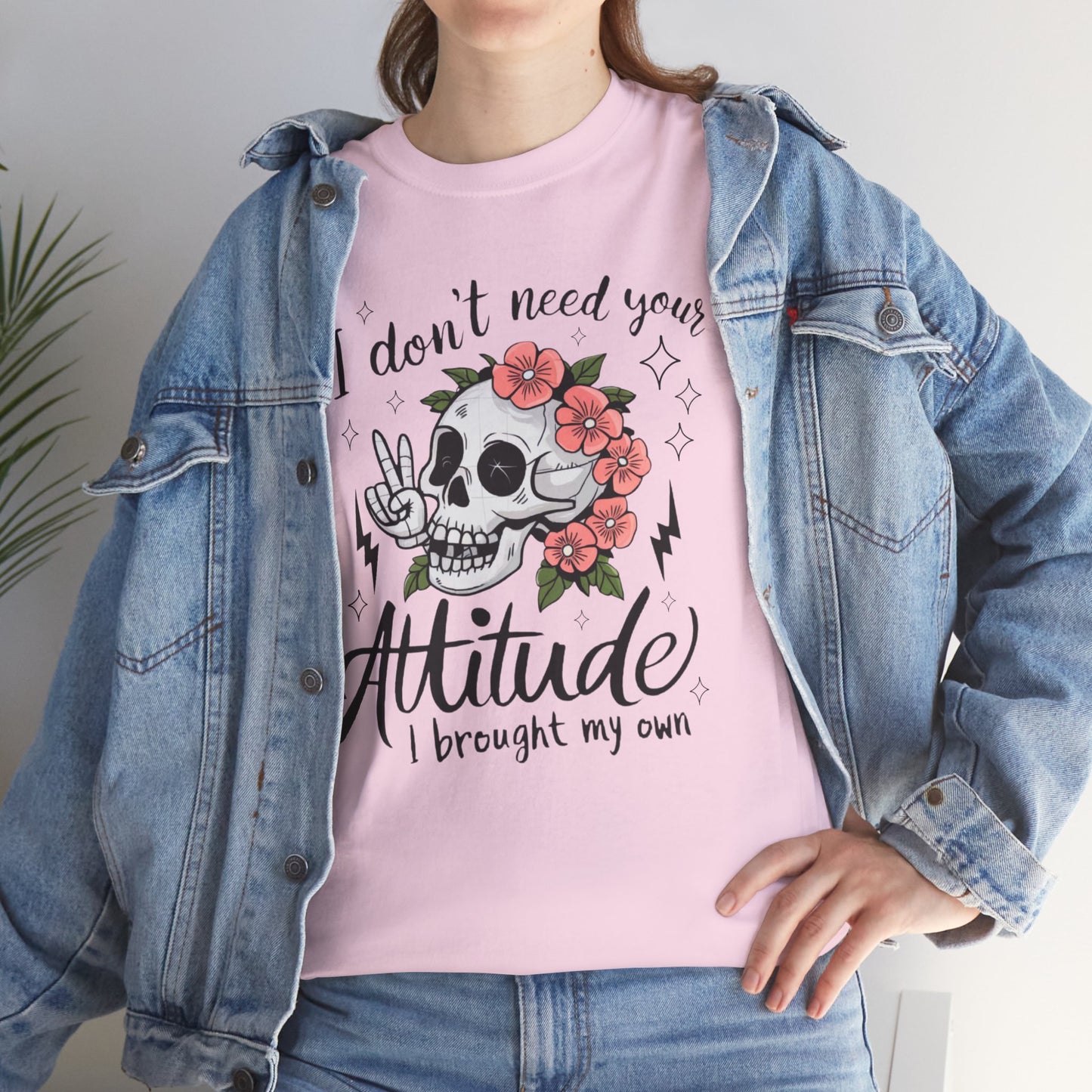 Rebellious Skull Attitude Unisex Heavy Cotton Tee