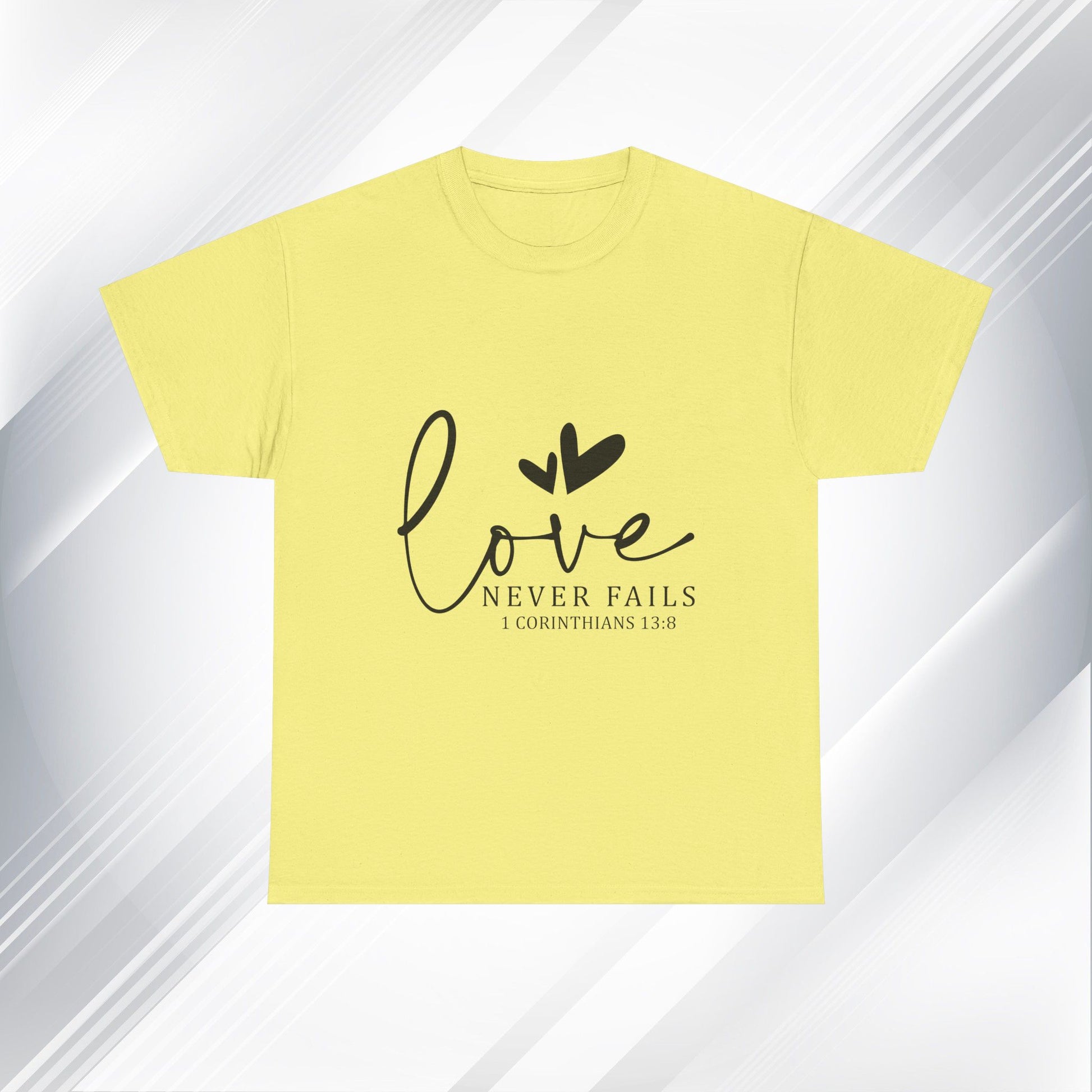 Love Never Fails Unisex Heavy Cotton Tee - Inspirational Christian T-Shirt - GULLYDESIGN