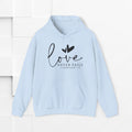 Inspirational Love Sweatshirt - Unisex Heavy Blend™ Hoodie with 1 Corinthians 13:8 - GULLYDESIGN