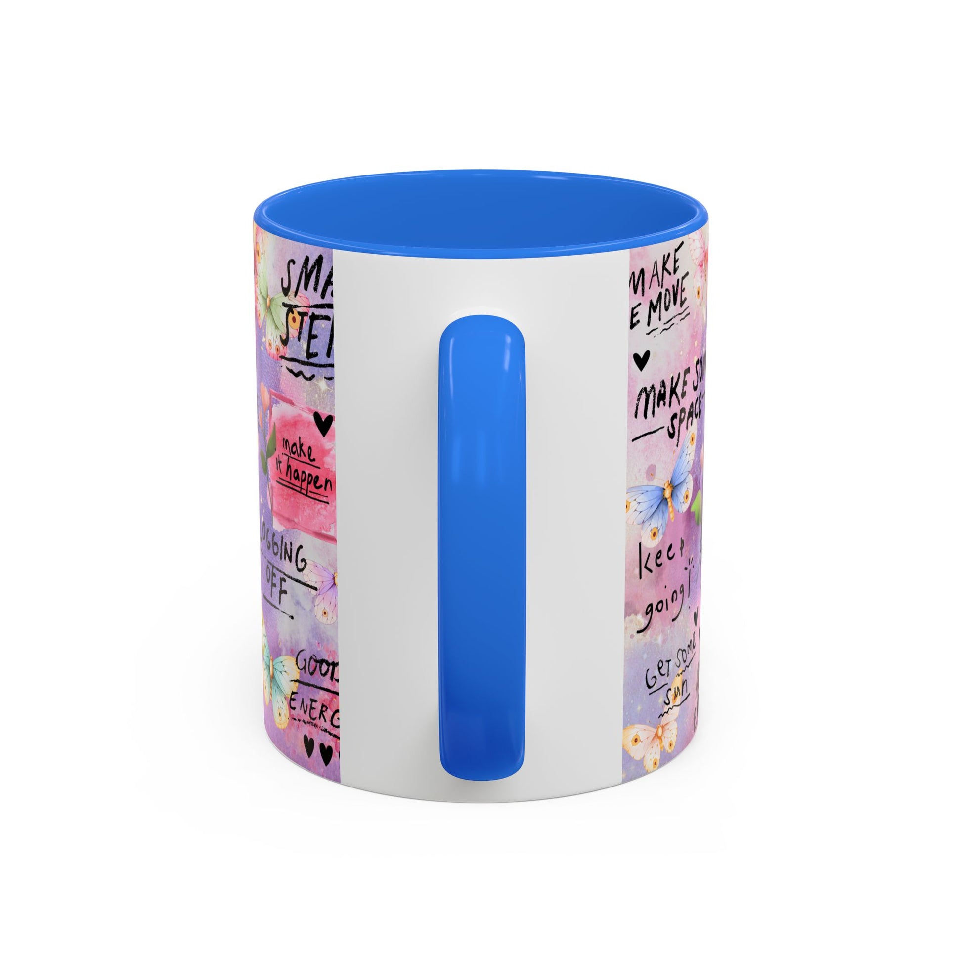 Inspirational Grateful and Thankful Butterfly Mug - Colorful 11oz & 15oz Coffee Cup with Motivational Quotes - GULLYDESIGN