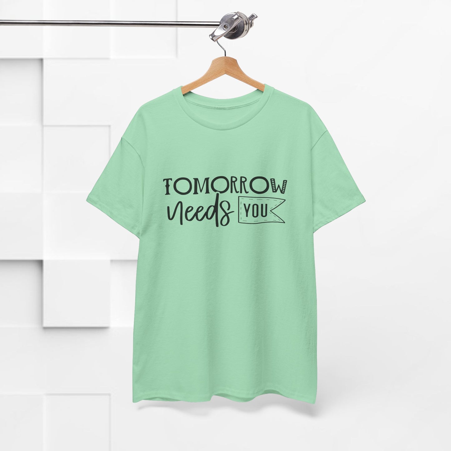 Inspirational Unisex Heavy Cotton Tee - 'Tomorrow Needs You'