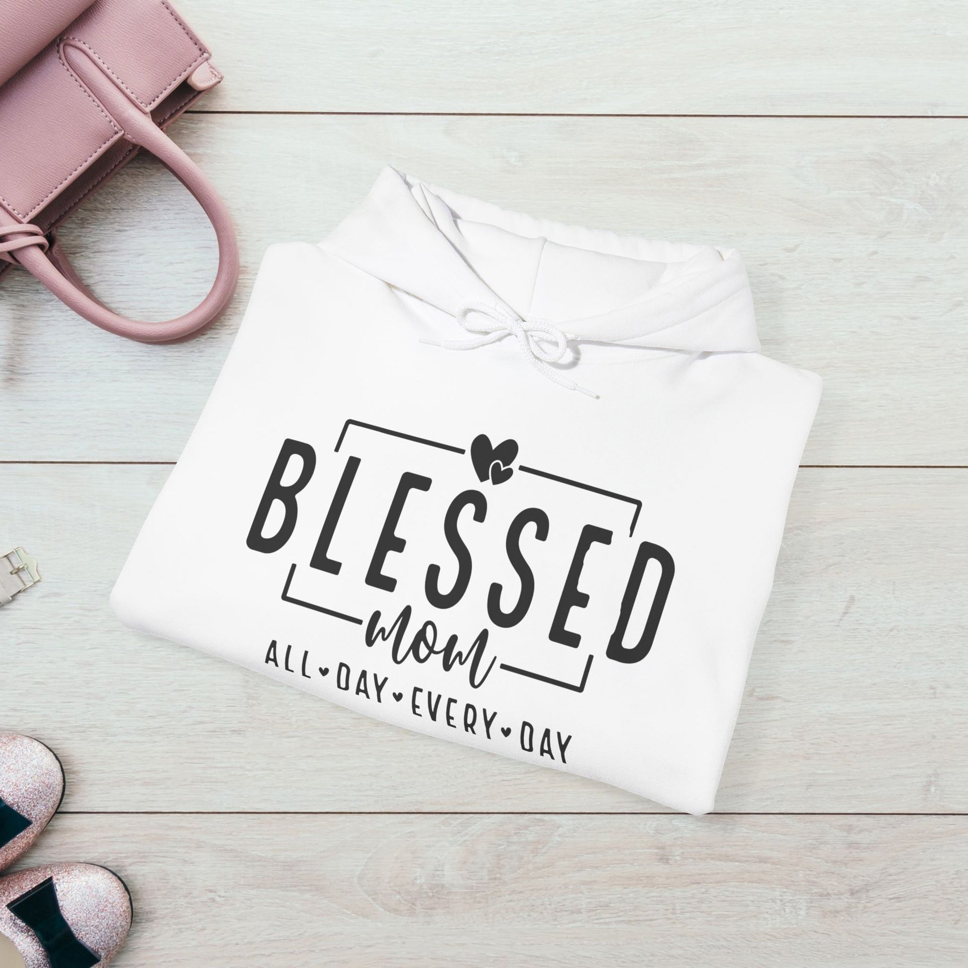 Blessed Mom Unisex Heavy Blend™ Hooded Sweatshirt - All Day Every Day - GULLYDESIGN