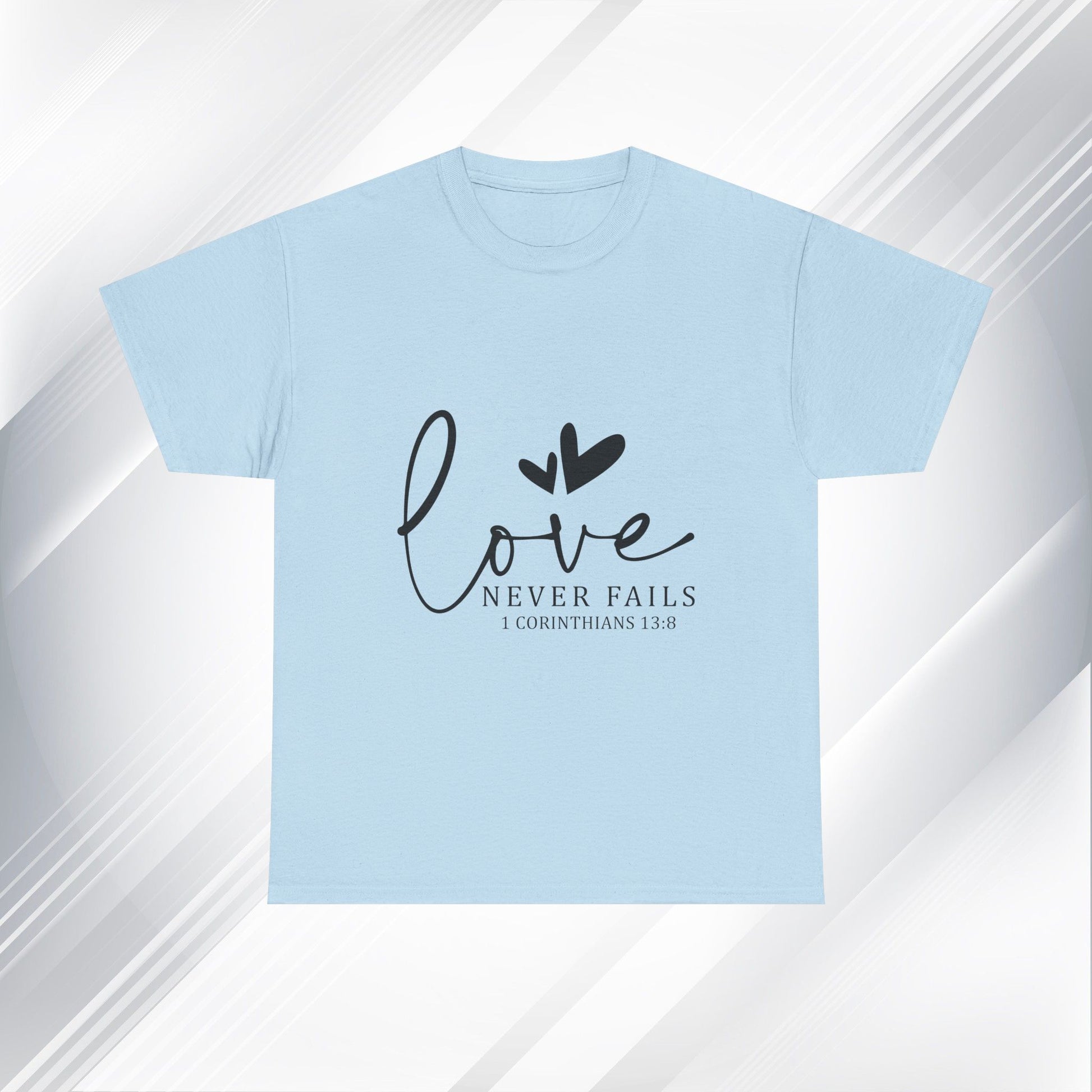 Love Never Fails Unisex Heavy Cotton Tee - Inspirational Christian T-Shirt - GULLYDESIGN