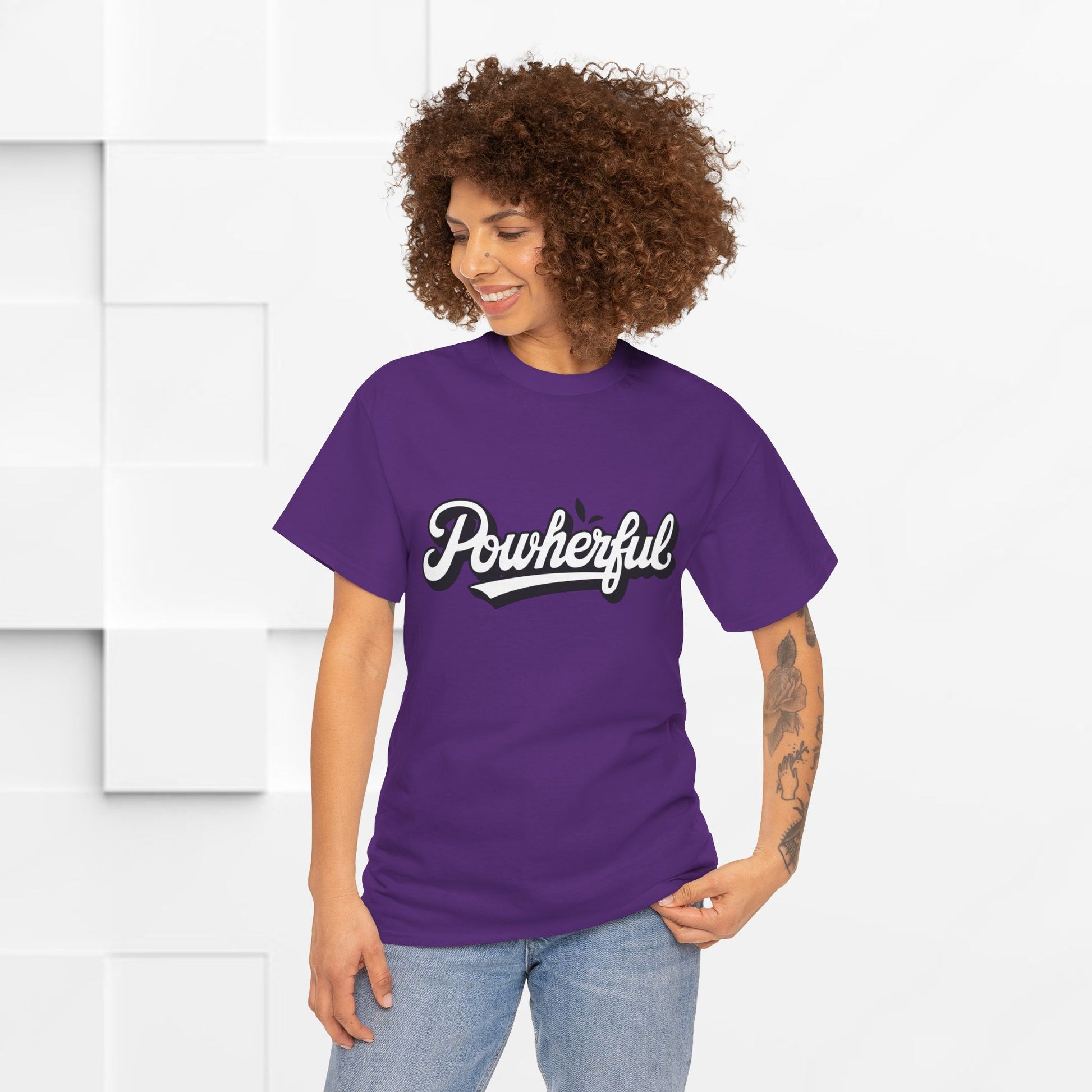 Unisex Heavy Cotton Tee - 'Powerful' Graphic Tee for Empowerment and Self-Expression - GULLYDESIGN
