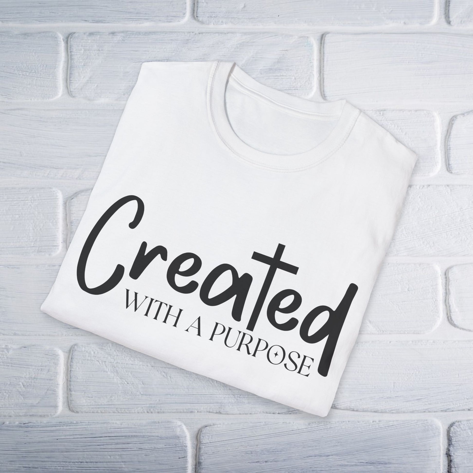 Created With A Purpose T-Shirt - Unisex Softstyle - GULLYDESIGN