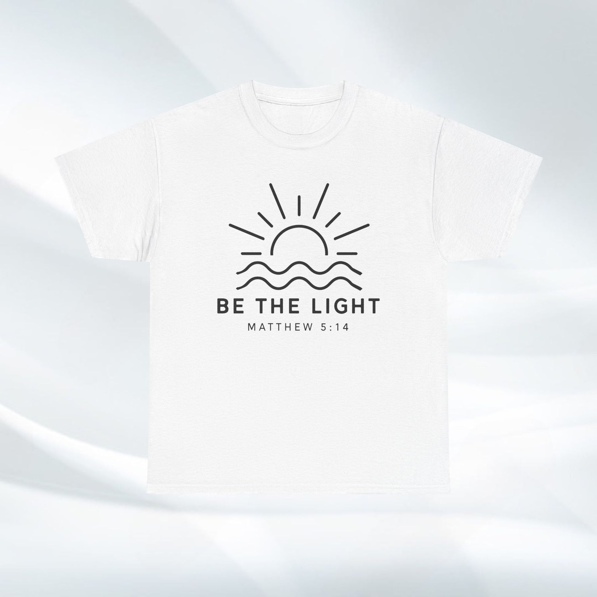Inspirational Unisex Heavy Cotton Tee - 'Be The Light' Matthew 5:14 - GULLYDESIGN