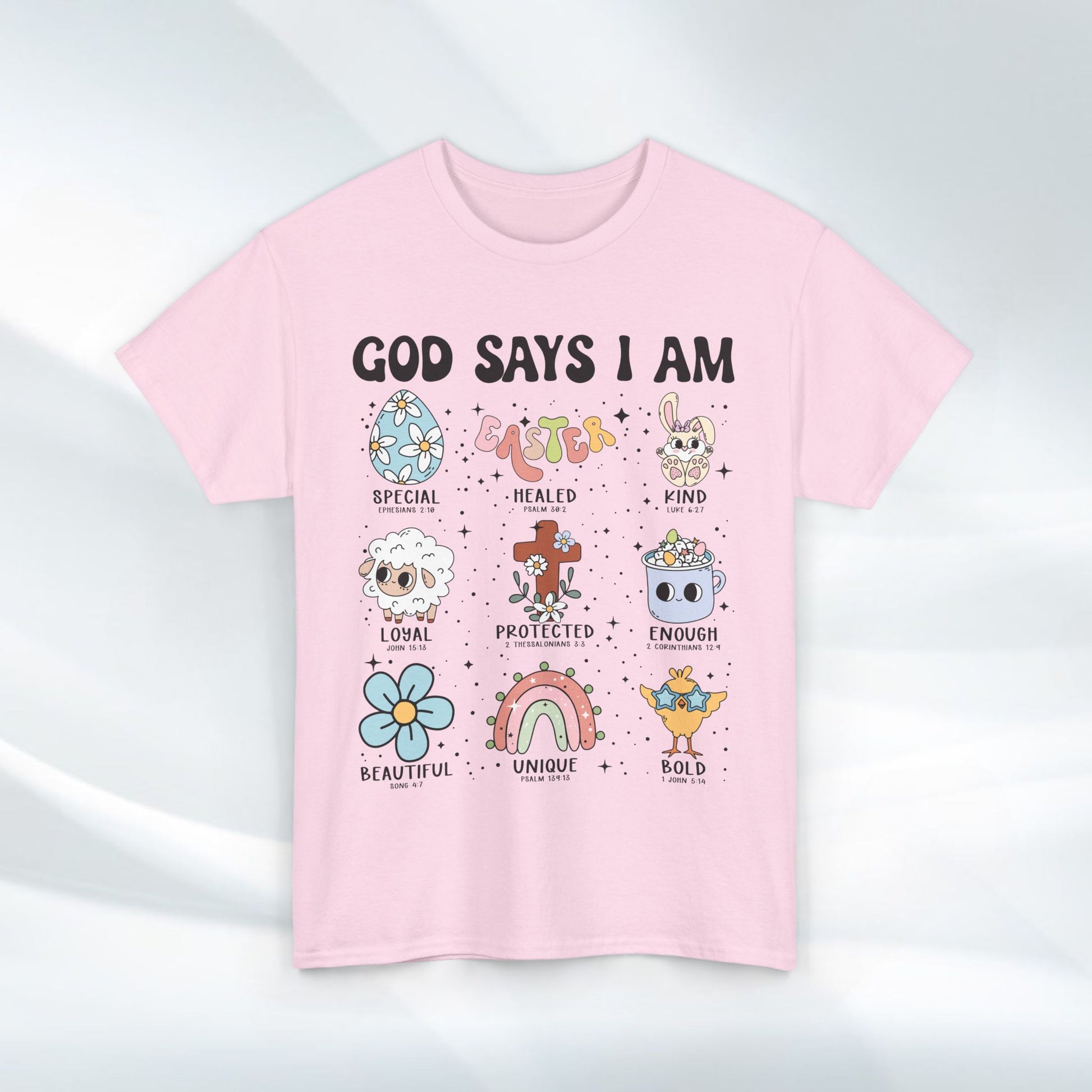 God Says I Am Unisex Heavy Cotton Tee - Inspirational Graphic T-Shirt - GULLYDESIGN