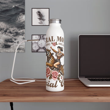 Feral Mom Slim Water Bottle - Stylish & Functional Hydro Flask for Active Moms - GULLYDESIGN