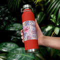 Inspirational Copper Insulated Water Bottle - 22oz - Motivational Quotes & Colorful Design - GULLYDESIGN