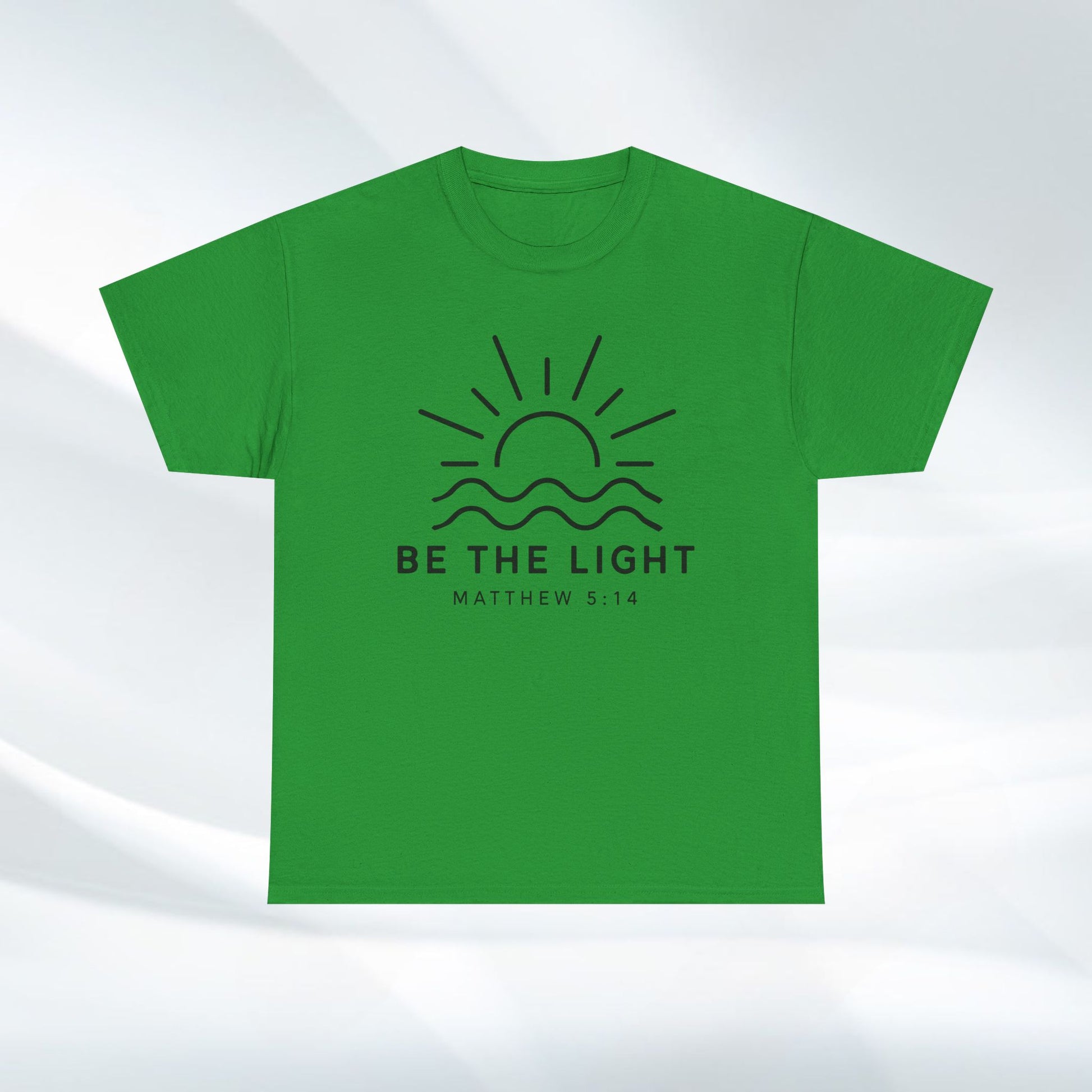 Inspirational Unisex Heavy Cotton Tee - 'Be The Light' Matthew 5:14 - GULLYDESIGN