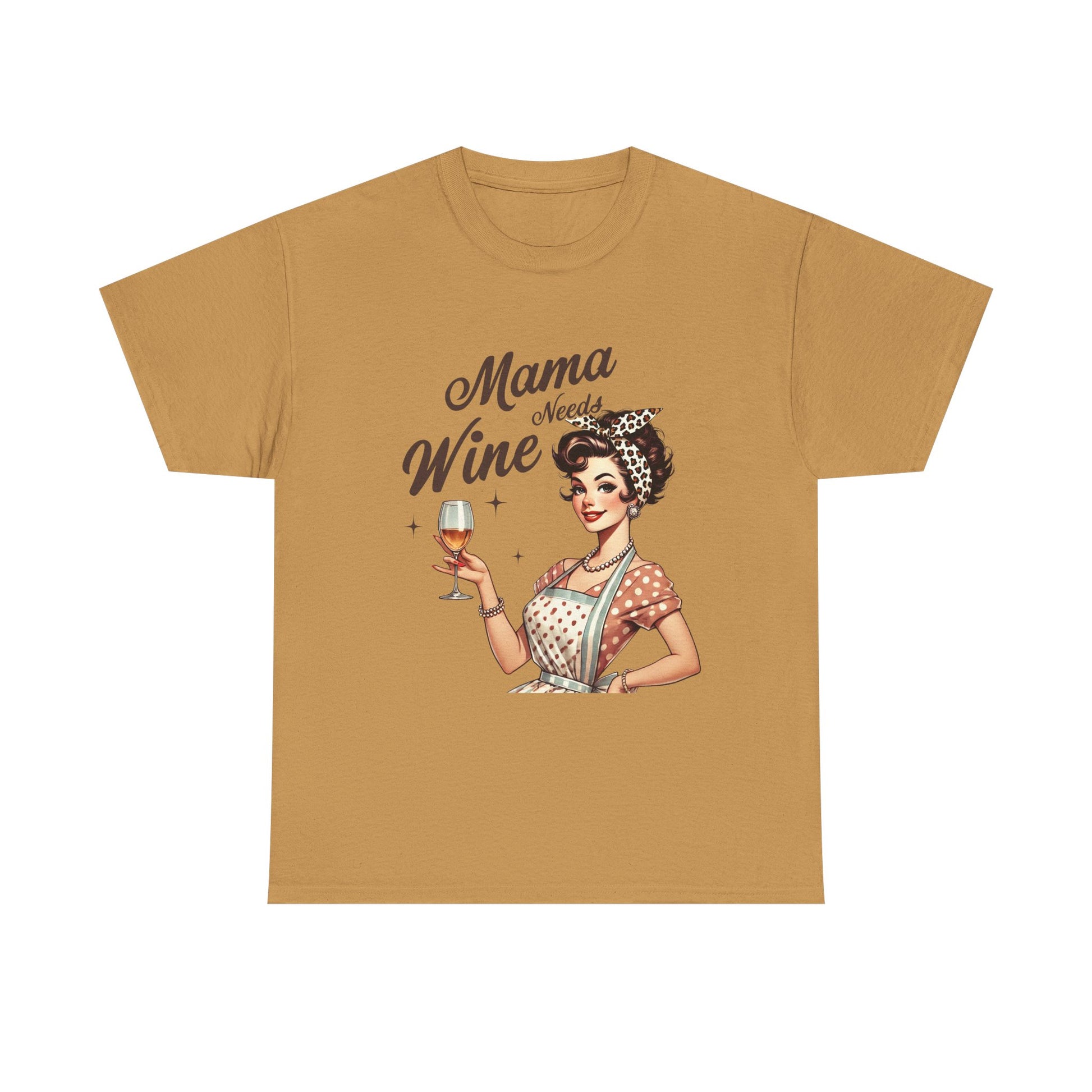 Mama Needs Wine Unisex Heavy Cotton Tee - Fun and Playful Gift for Wine Lovers - GULLYDESIGN