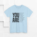 You Are Enough Unisex Heavy Cotton Tee | Inspirational Graphic Tee for Self-Love and Positivity - GULLYDESIGN