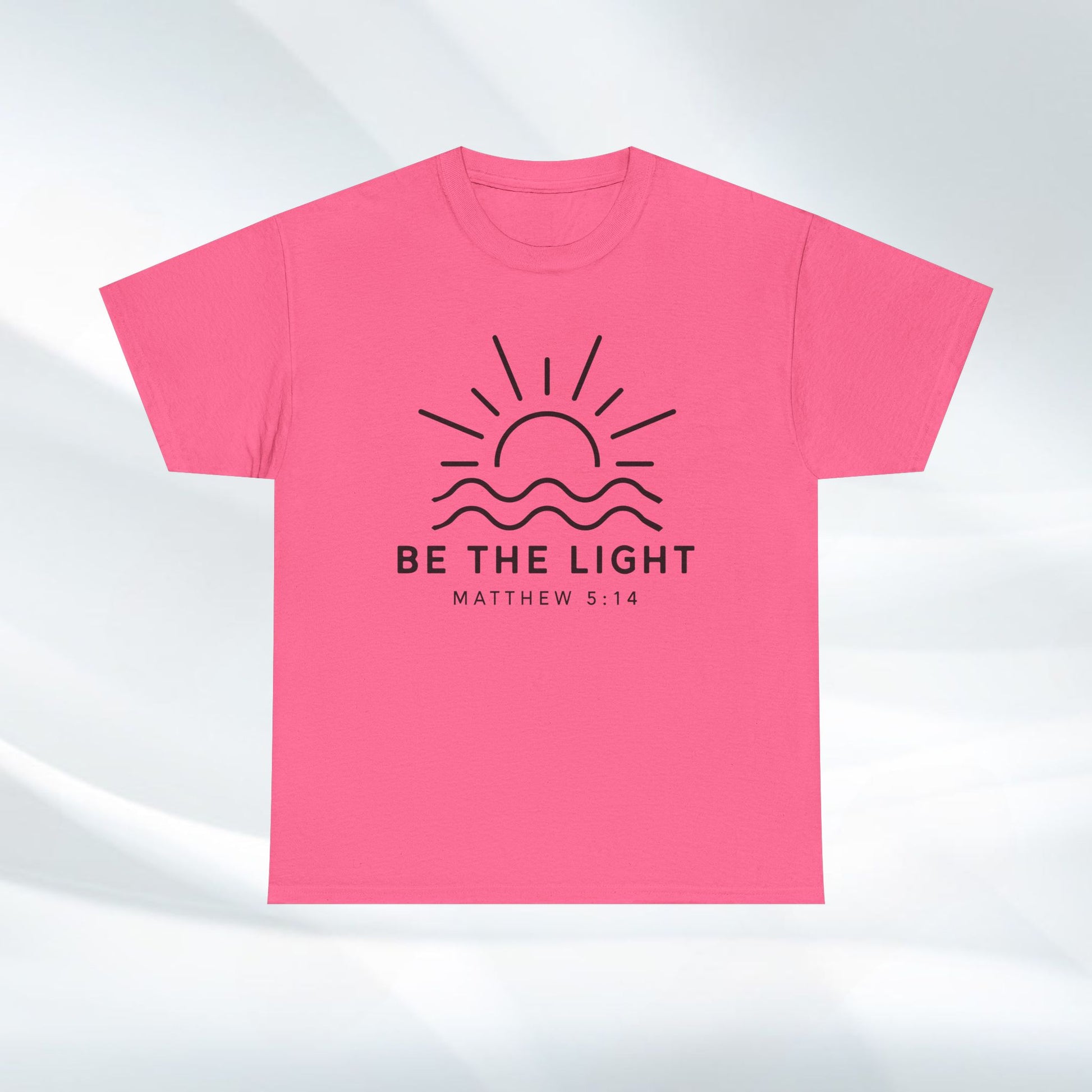 Inspirational Unisex Heavy Cotton Tee - 'Be The Light' Matthew 5:14 - GULLYDESIGN