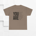 You Are Enough Unisex Heavy Cotton Tee | Inspirational Graphic Tee for Self-Love and Positivity - GULLYDESIGN