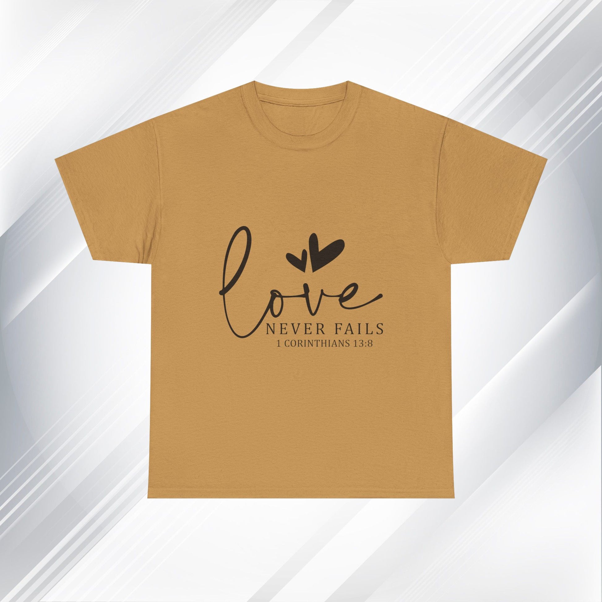 Love Never Fails Unisex Heavy Cotton Tee - Inspirational Christian T-Shirt - GULLYDESIGN