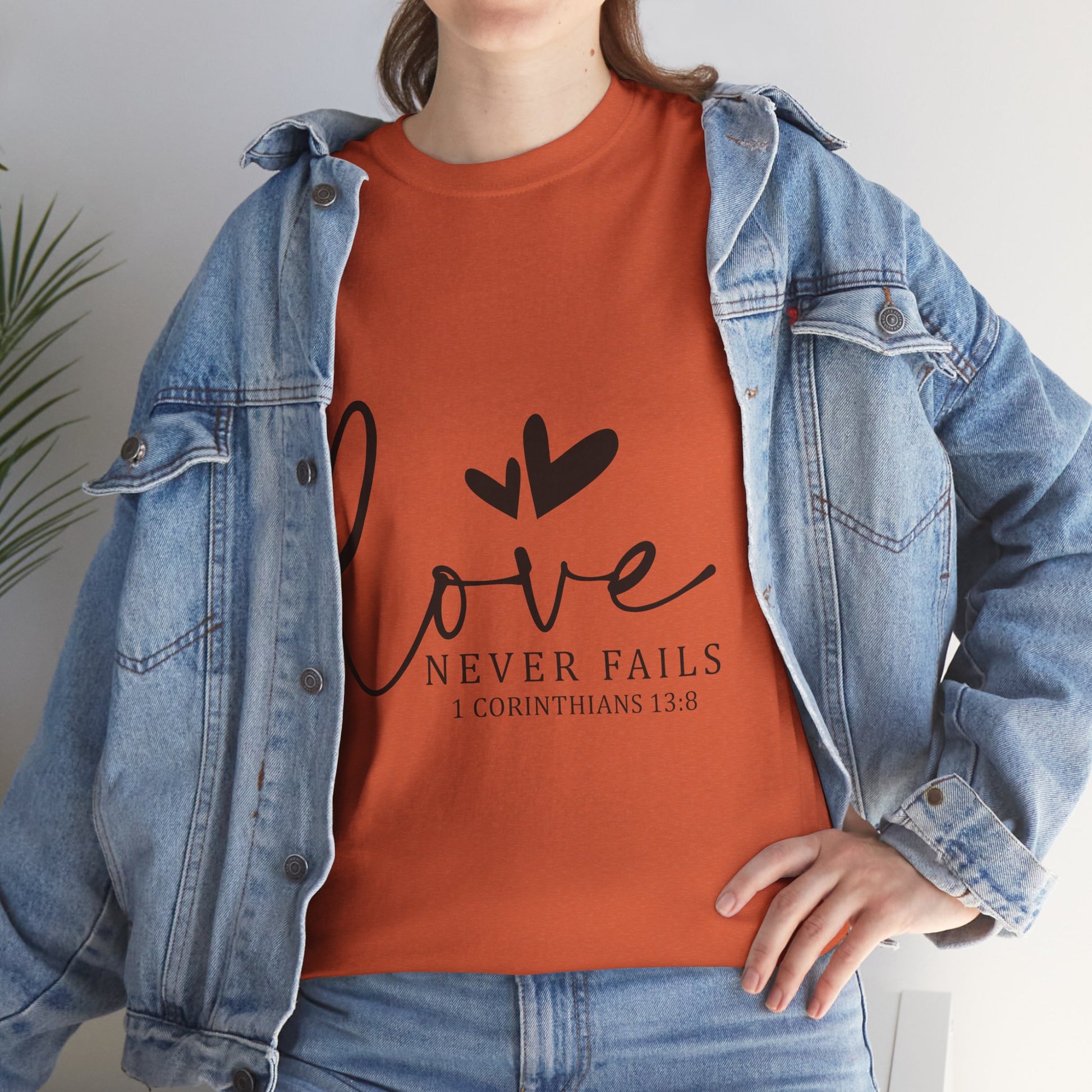 Love Never Fails Unisex Heavy Cotton Tee - Inspirational Christian T-Shirt - GULLYDESIGN