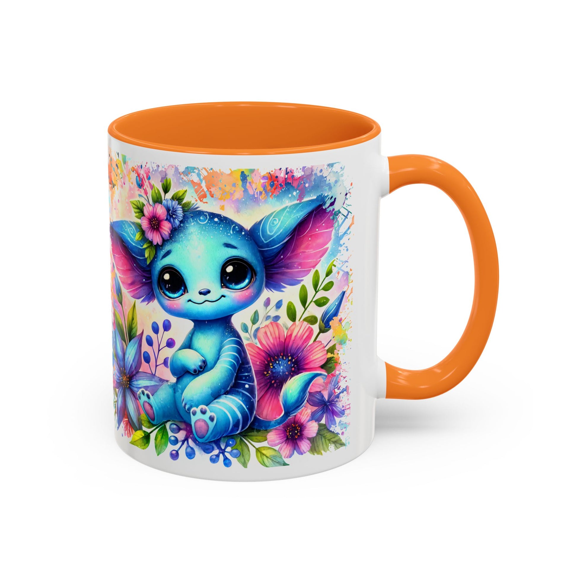 Colorful Floral Character Mug - Cute 11oz/15oz Coffee Mug for Nature Lovers - GULLYDESIGN