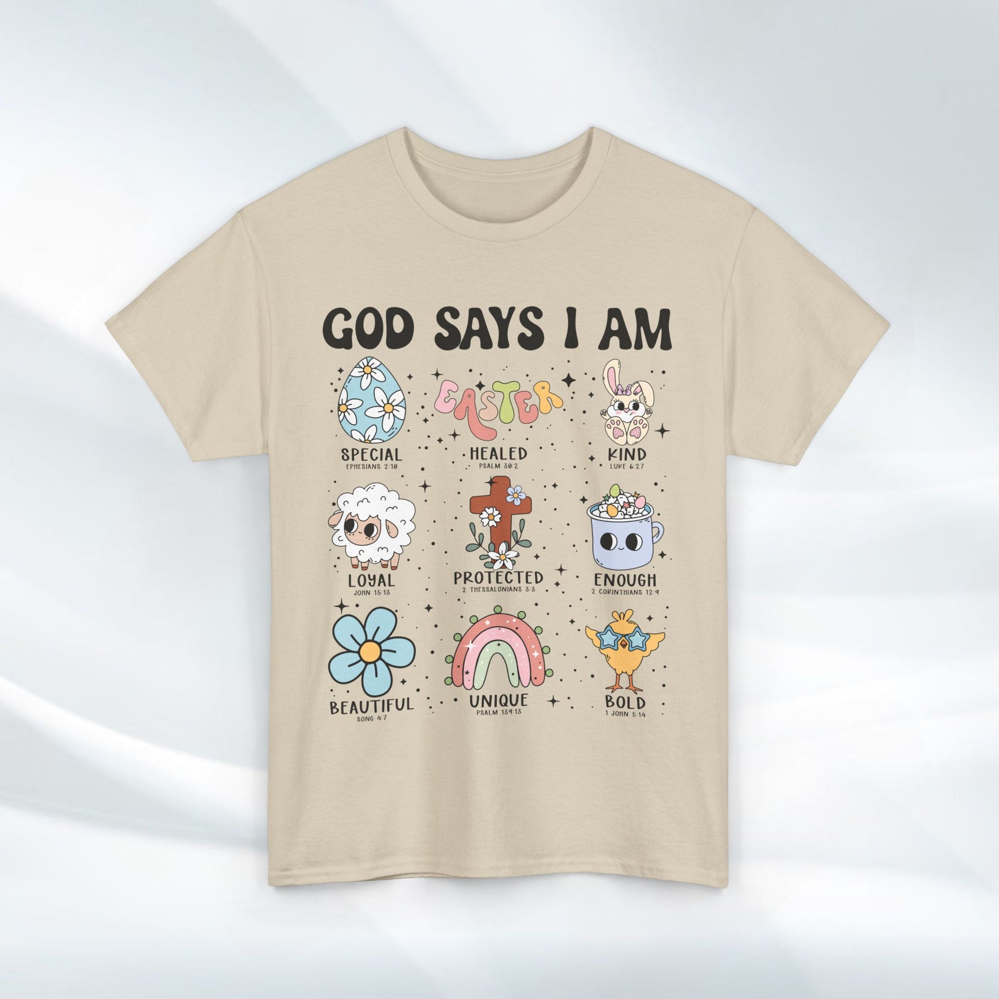 God Says I Am Unisex Heavy Cotton Tee - Inspirational Graphic T-Shirt - GULLYDESIGN