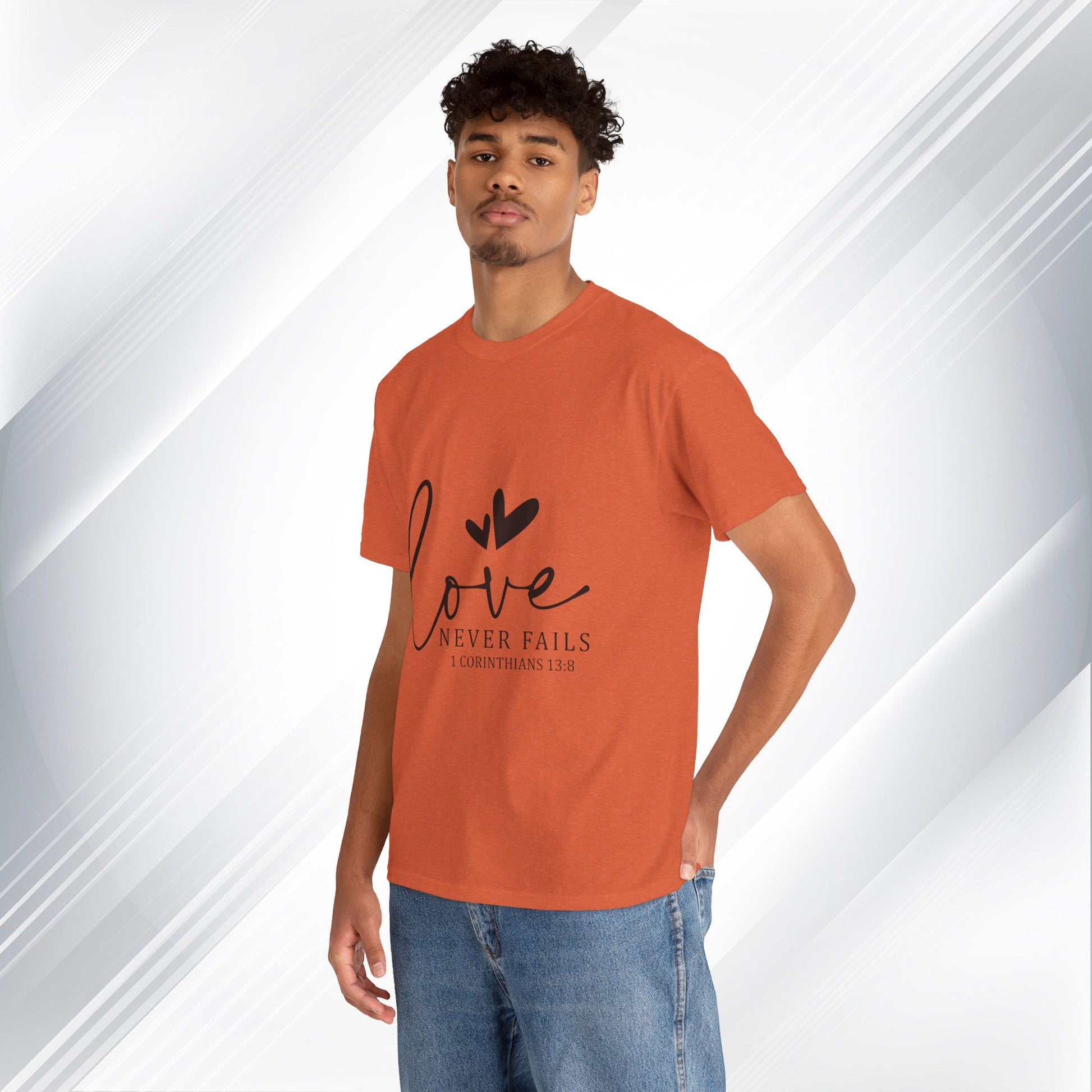 Love Never Fails Unisex Heavy Cotton Tee - Inspirational Christian T-Shirt - GULLYDESIGN