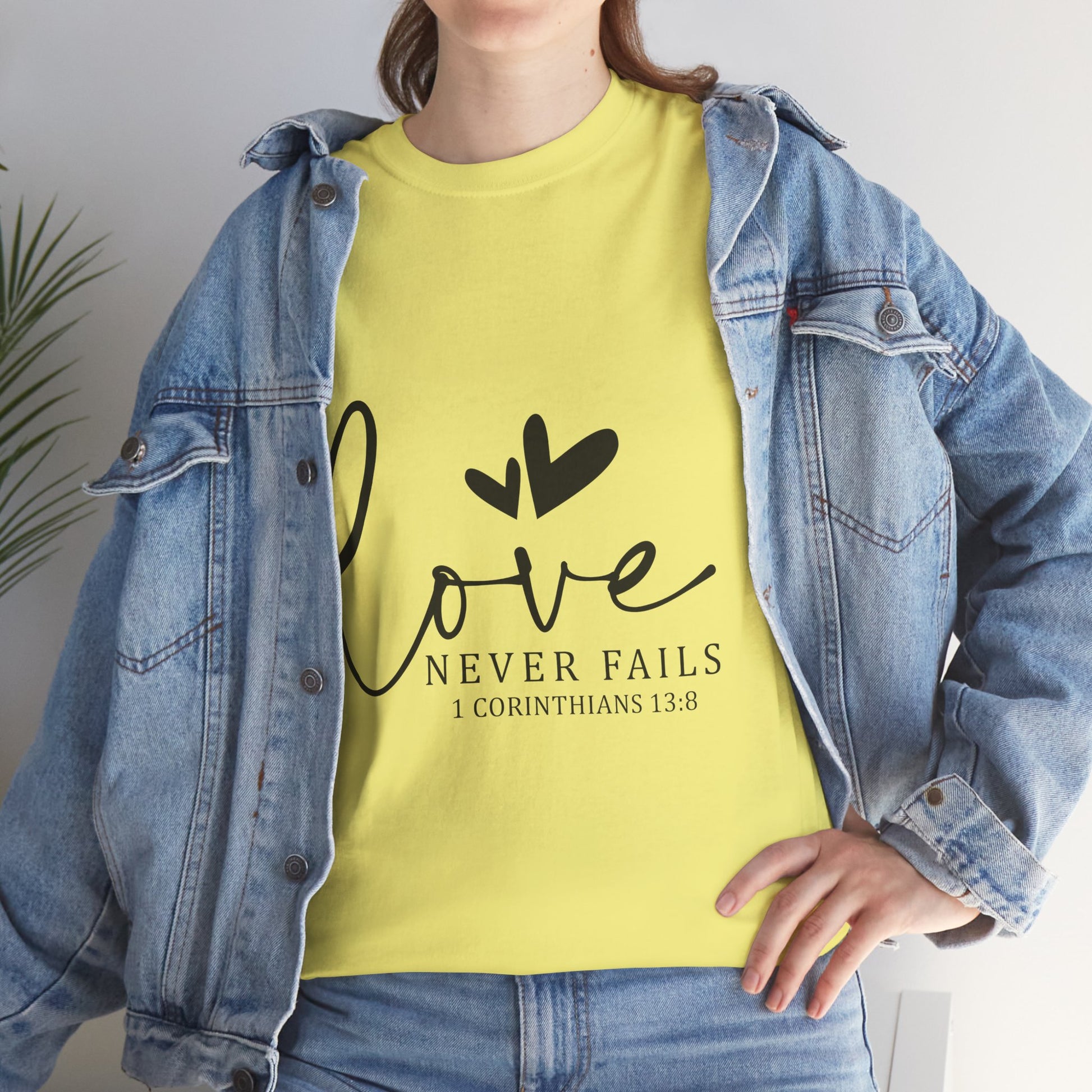 Love Never Fails Unisex Heavy Cotton Tee - Inspirational Christian T-Shirt - GULLYDESIGN