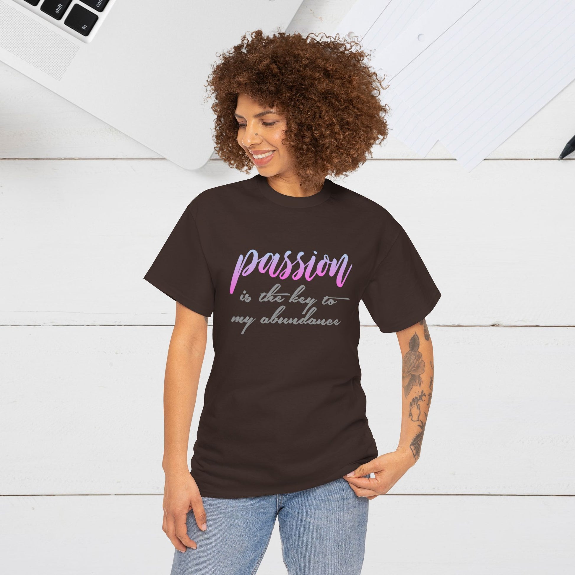 Passion is the Key Unisex Heavy Cotton Tee - Motivational T-Shirt for Inspiration and Abundance - GULLYDESIGN