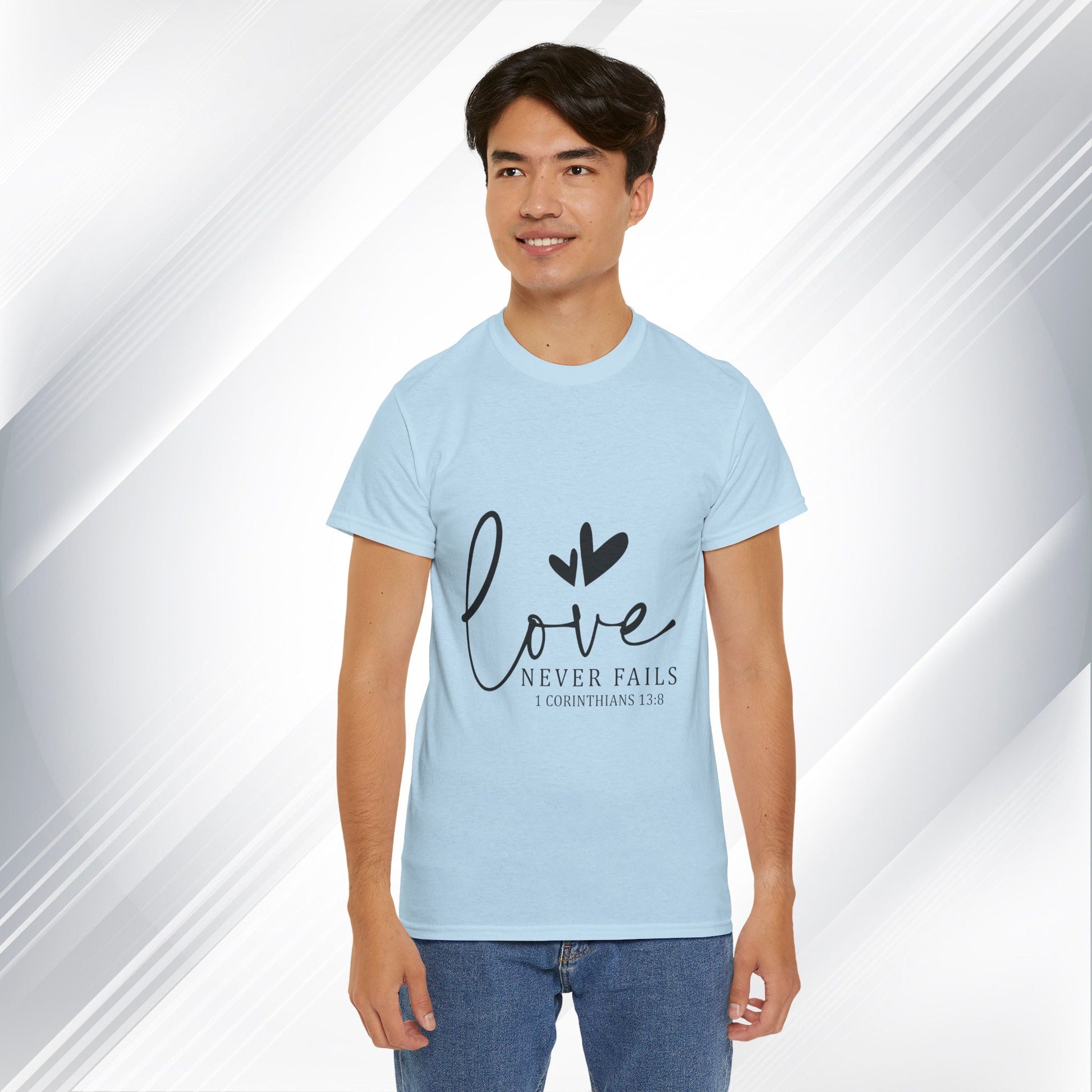 Love Never Fails Unisex Heavy Cotton Tee - Inspirational Christian T-Shirt - GULLYDESIGN