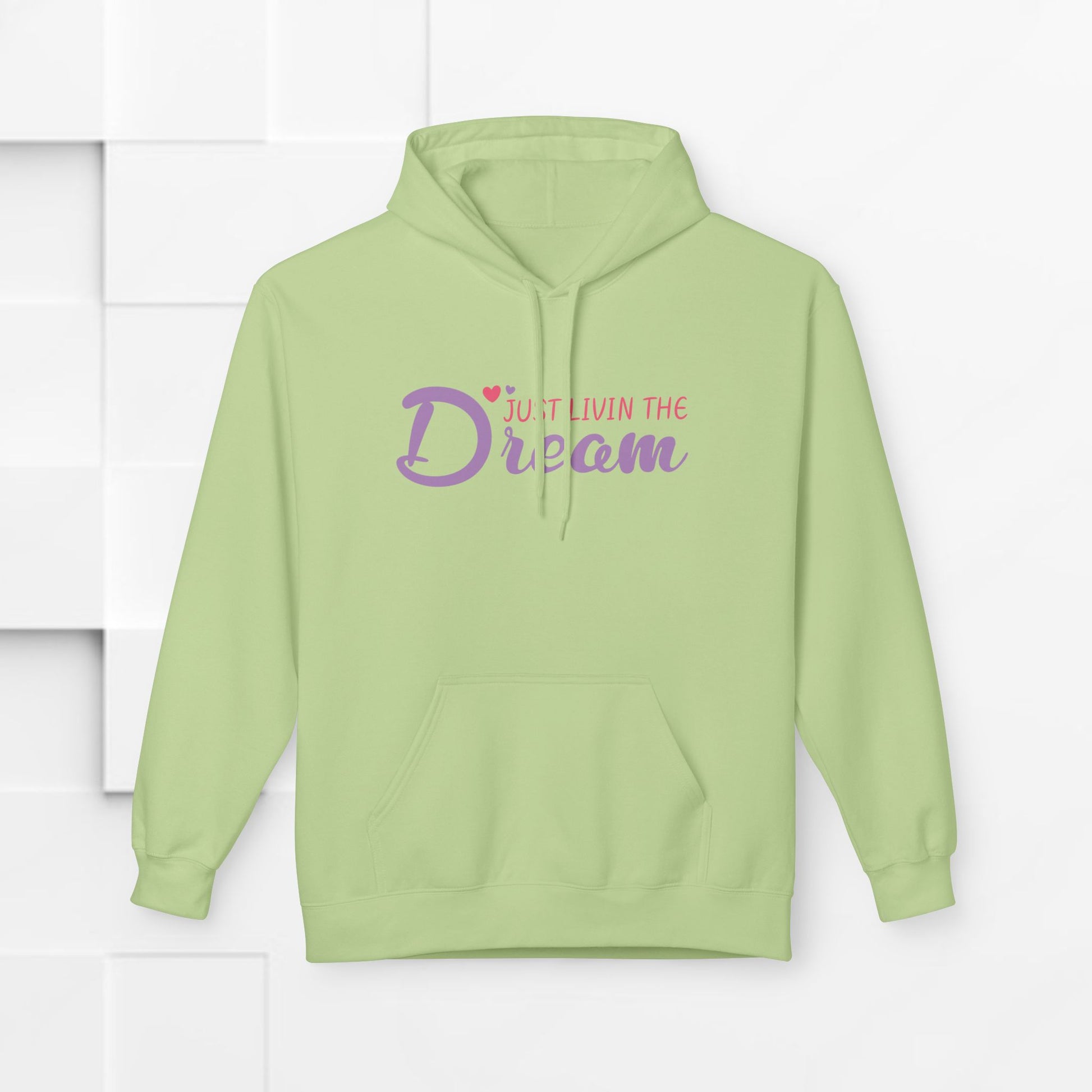 Just Livin' The Dream Hoodie - Unisex Midweight Softstyle Fleece, Cozy Casual Wear - GULLYDESIGN