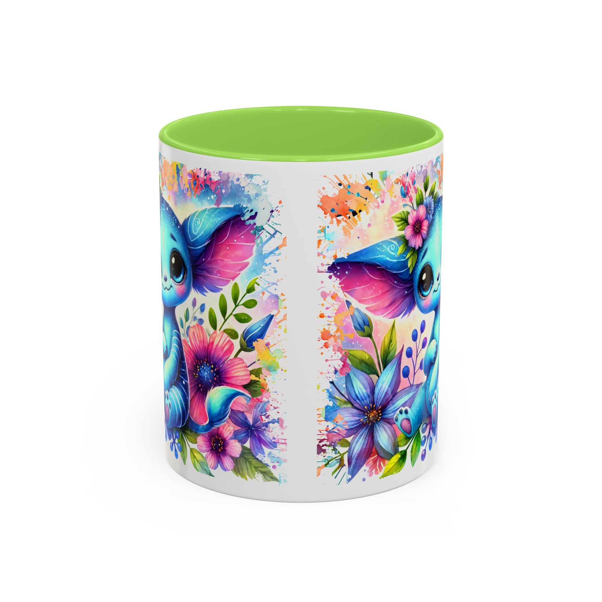 Colorful Floral Character Mug - Cute 11oz/15oz Coffee Mug for Nature Lovers - GULLYDESIGN