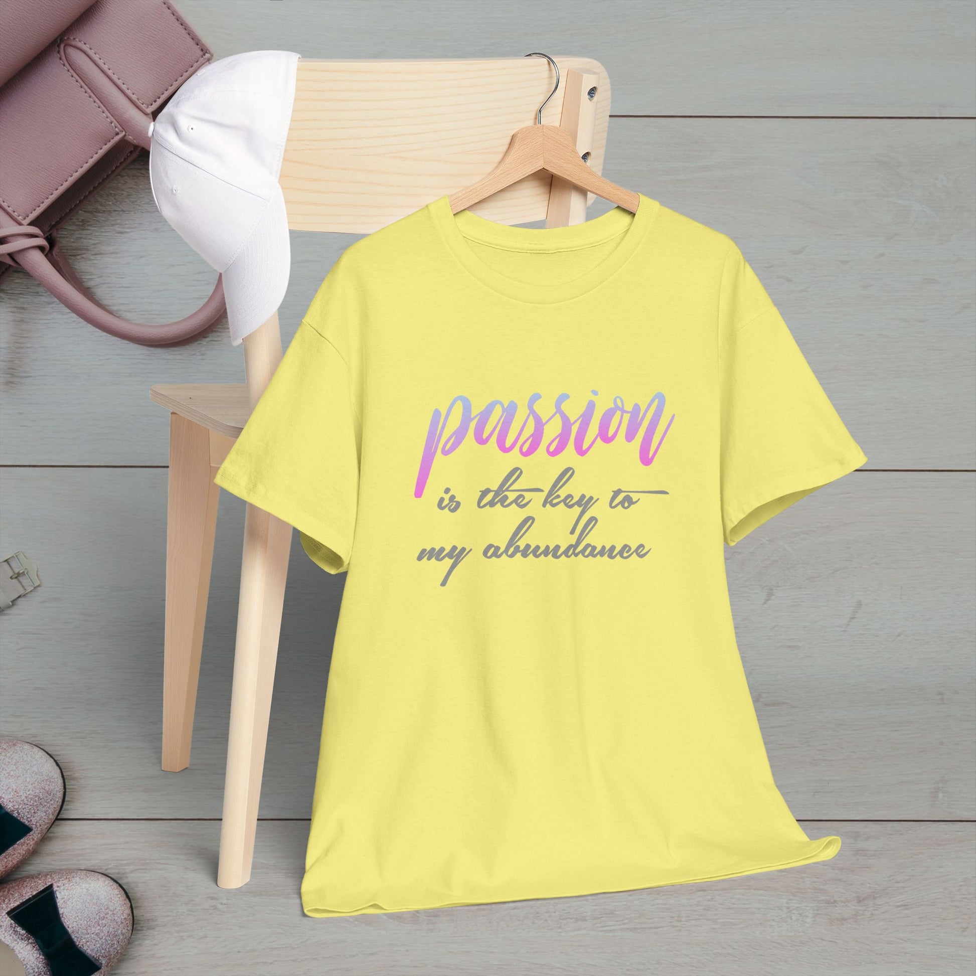 Passion is the Key Unisex Heavy Cotton Tee - Motivational T-Shirt for Inspiration and Abundance - GULLYDESIGN