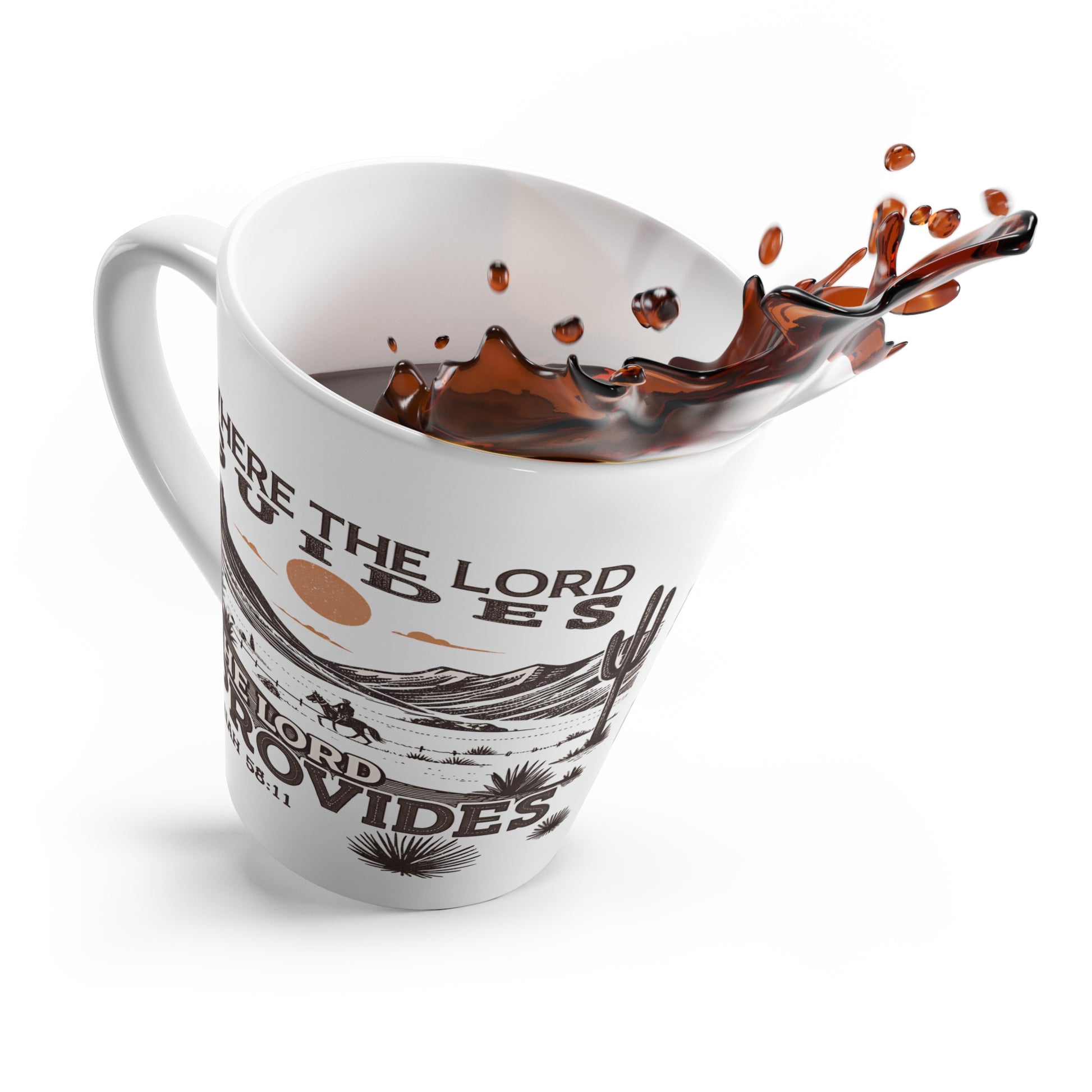 Inspirational Latte Mug - "Where The Lord Guides, The Lord Provides" - Perfect Gift for Faith & Nature Lovers - GULLYDESIGN