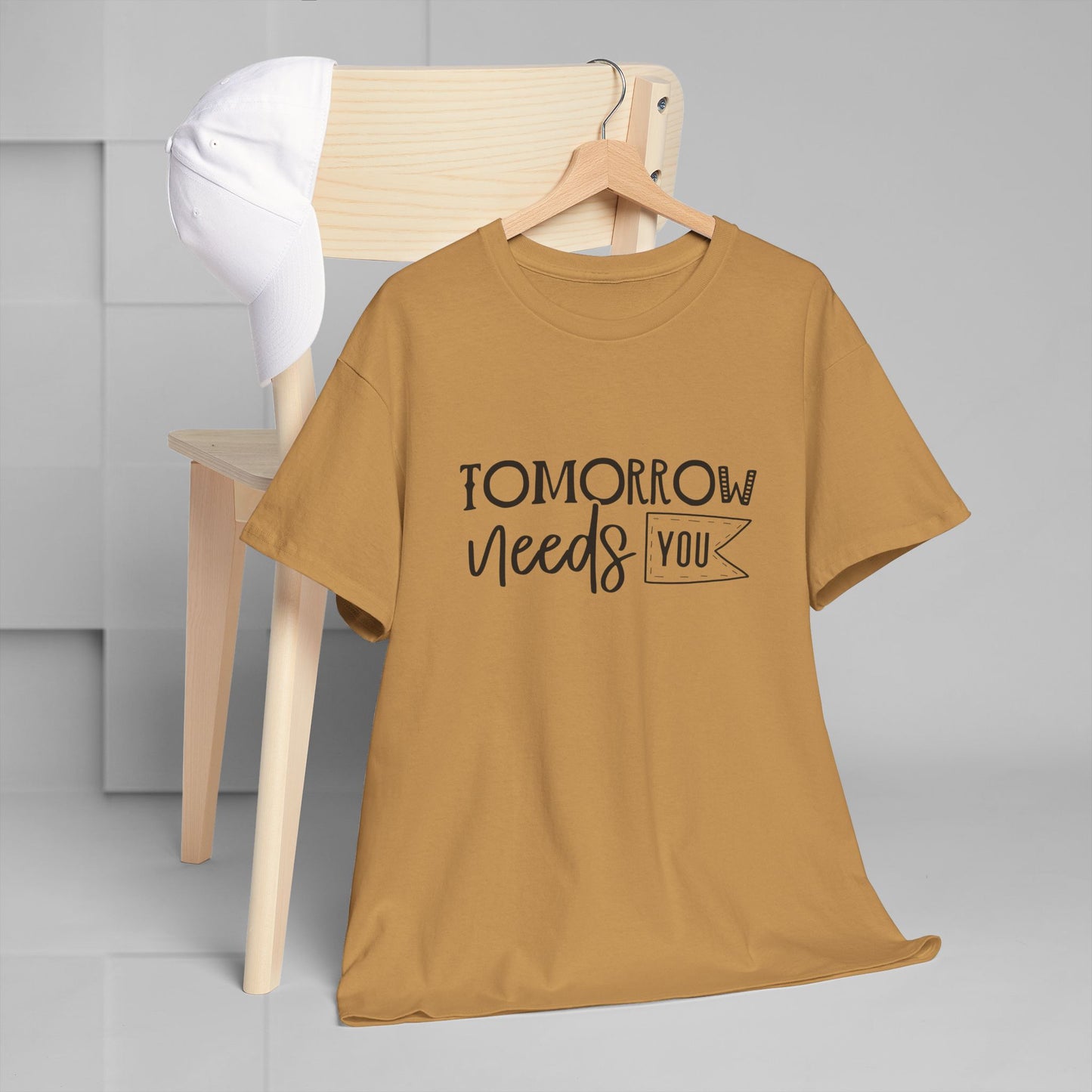 Inspirational Unisex Heavy Cotton Tee - 'Tomorrow Needs You'