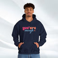 Inspirational Unisex Hoodie - 'You Are Enough' Motivational Sweatshirt for Self-Love & Positivity - GULLYDESIGN