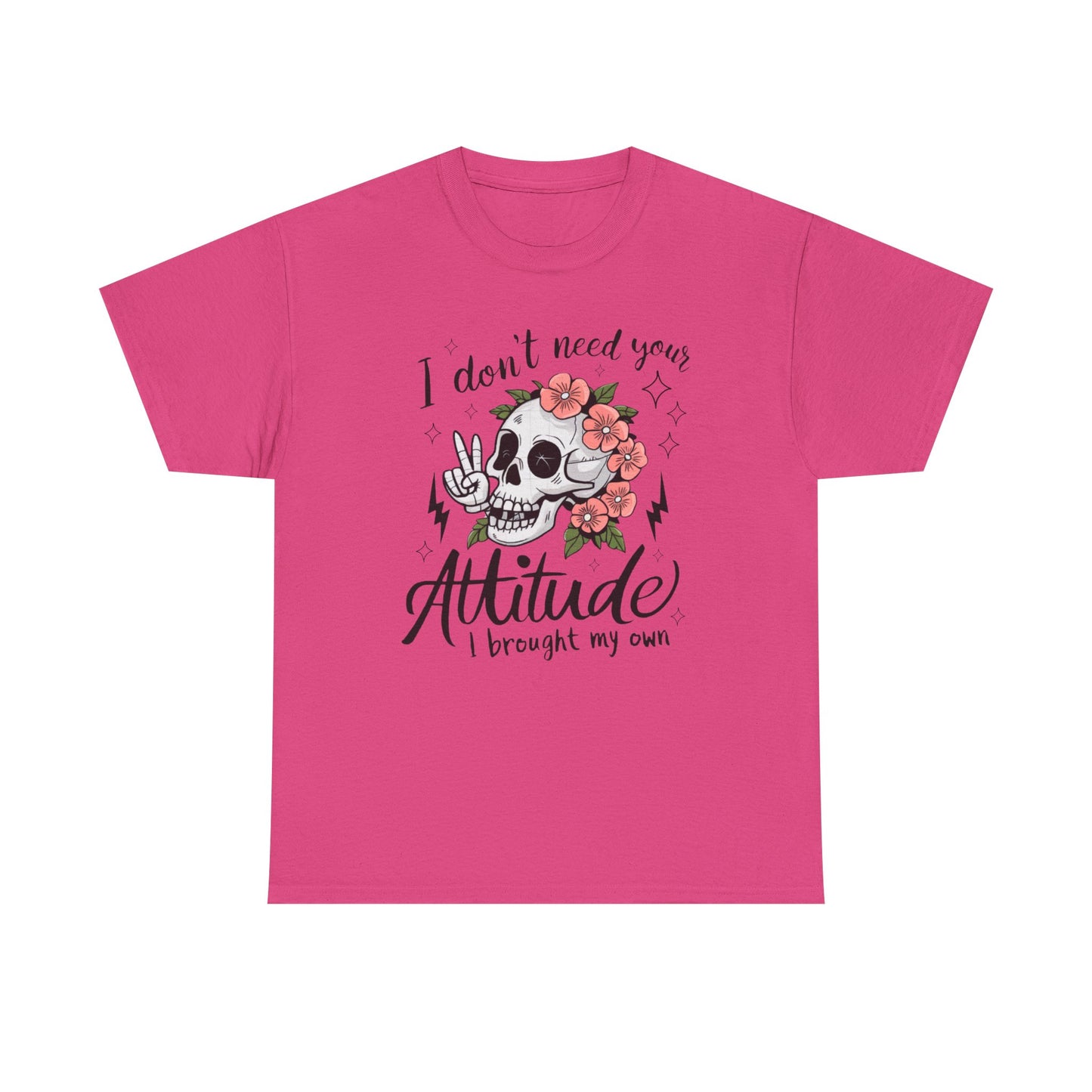 Rebellious Skull Attitude Unisex Heavy Cotton Tee
