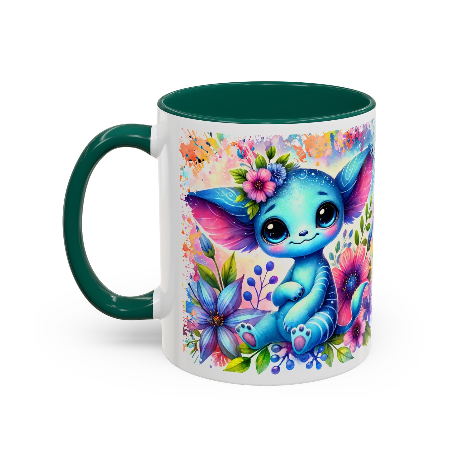 Colorful Floral Character Mug - Cute 11oz/15oz Coffee Mug for Nature Lovers - GULLYDESIGN