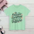 Empowering Women's Quote Unisex Heavy Cotton Tee - 'She Overcame Everything' - GULLYDESIGN