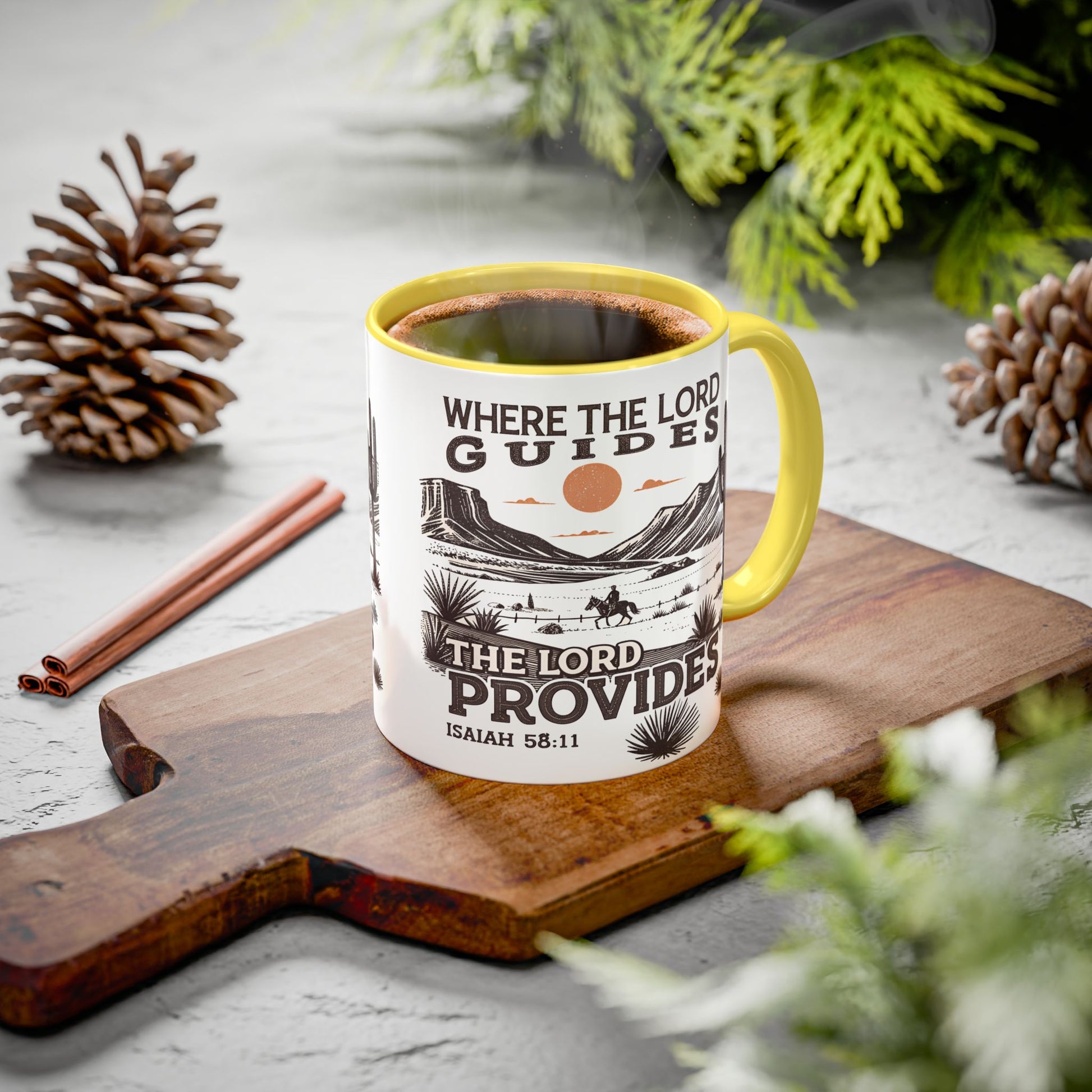 Inspirational Desert Scene Mug - 11oz & 15oz Colorful Coffee Cup for Faith & Encouragement - GULLYDESIGN