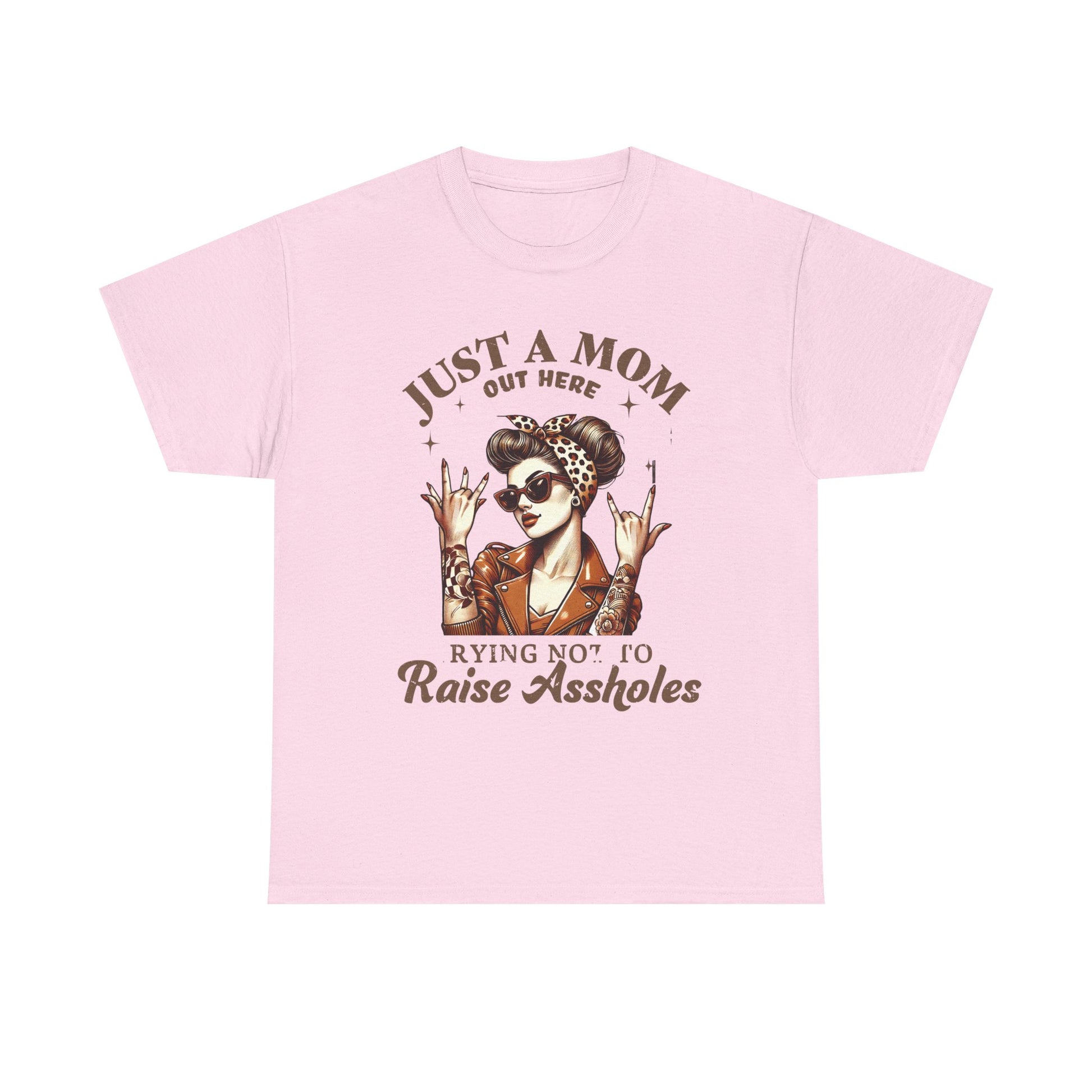 Just a Mom Heavy Cotton Tee - Funny Mom Shirt - GULLYDESIGN