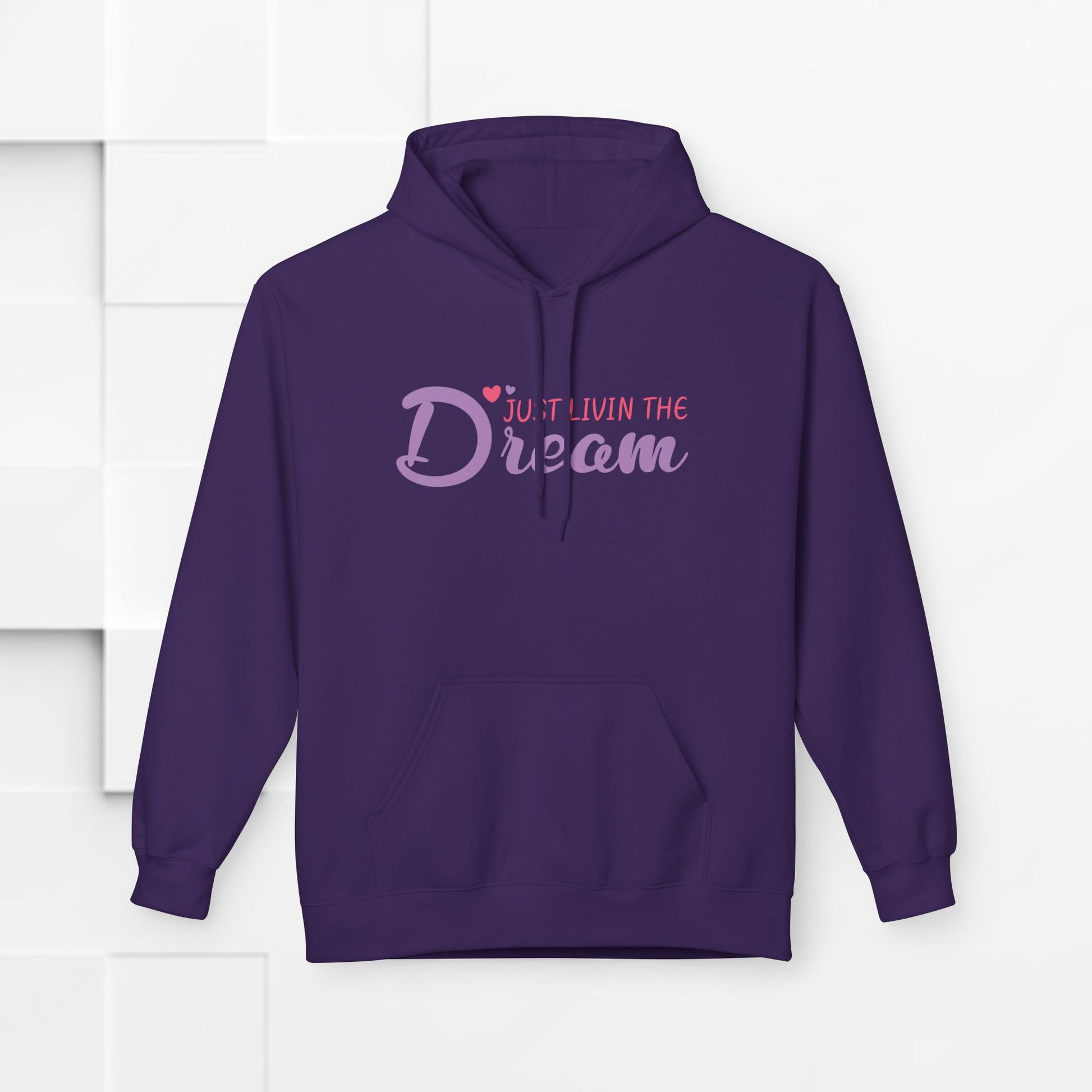 Just Livin' The Dream Hoodie - Unisex Midweight Softstyle Fleece, Cozy Casual Wear - GULLYDESIGN