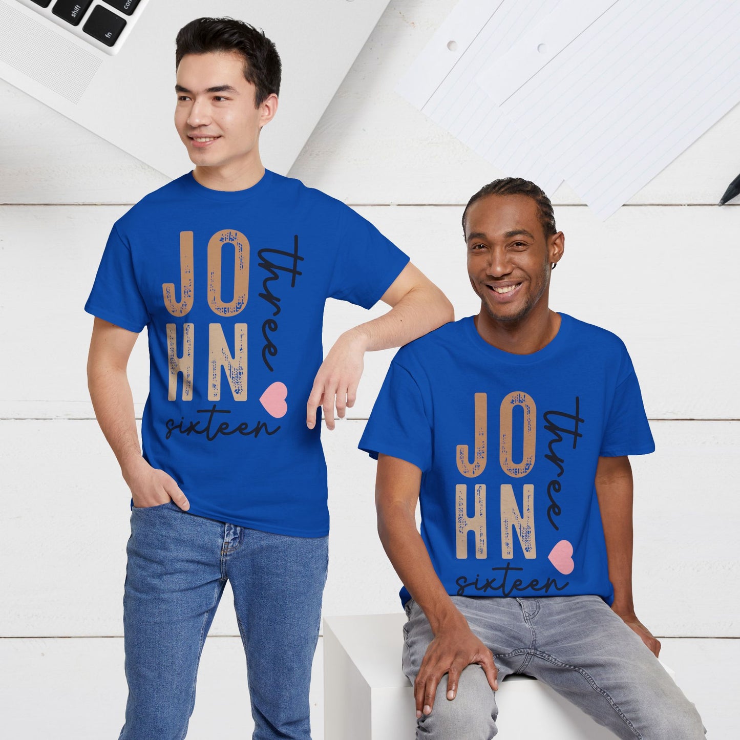 Personalized Unisex Heavy Cotton Tee - Custom Name & Age Design