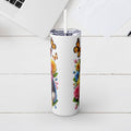 Easter Bunny & Chick Skinny Tumbler with Straw - 20oz, Cute Spring Travel Mug - GULLYDESIGN