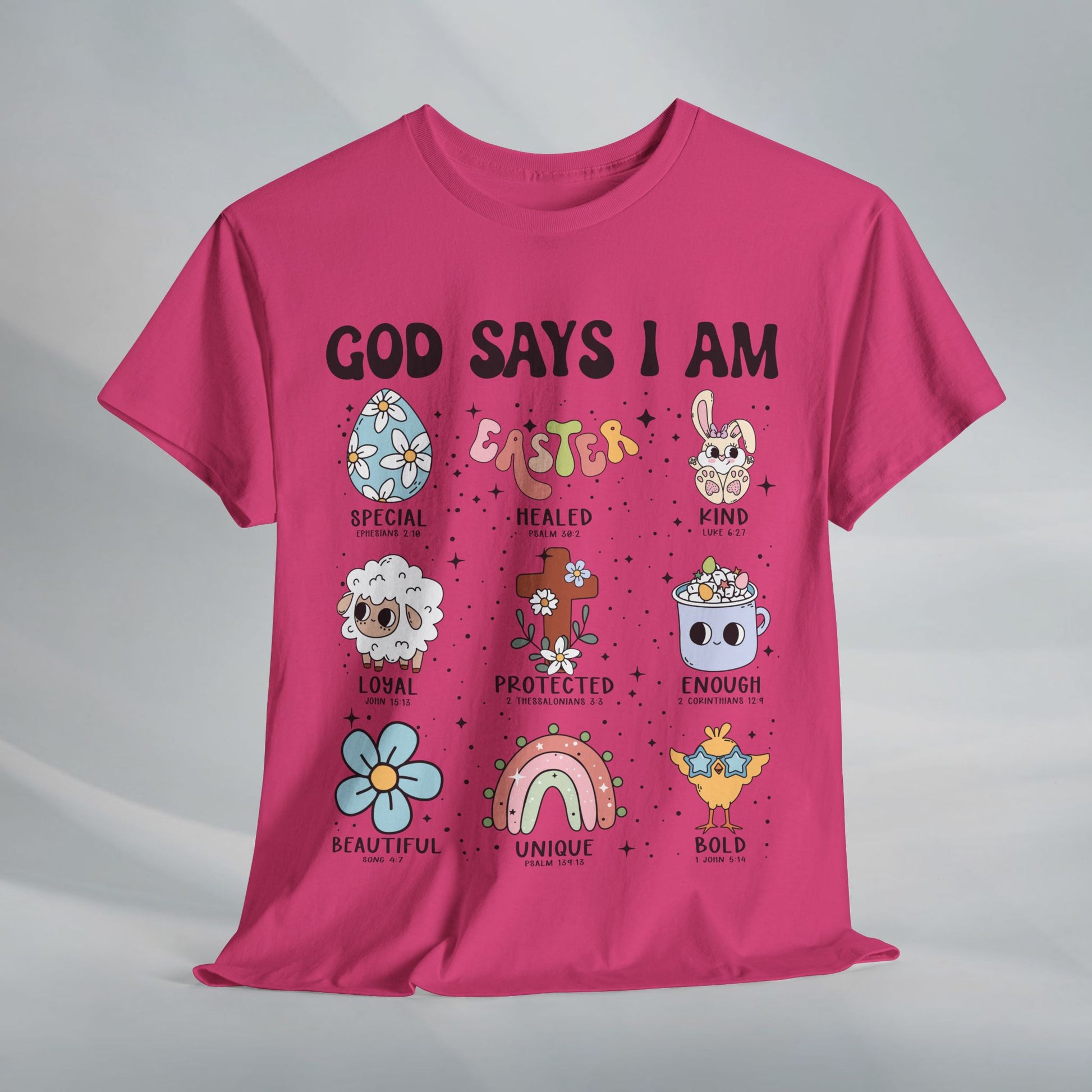 God Says I Am Unisex Heavy Cotton Tee - Inspirational Graphic T-Shirt - GULLYDESIGN