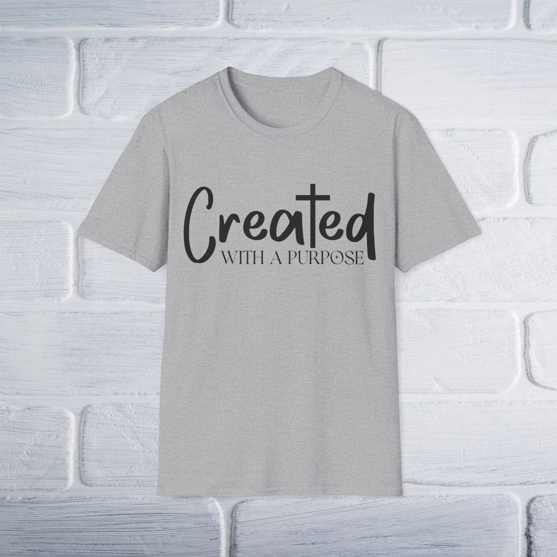 Created With A Purpose T-Shirt - Unisex Softstyle - GULLYDESIGN