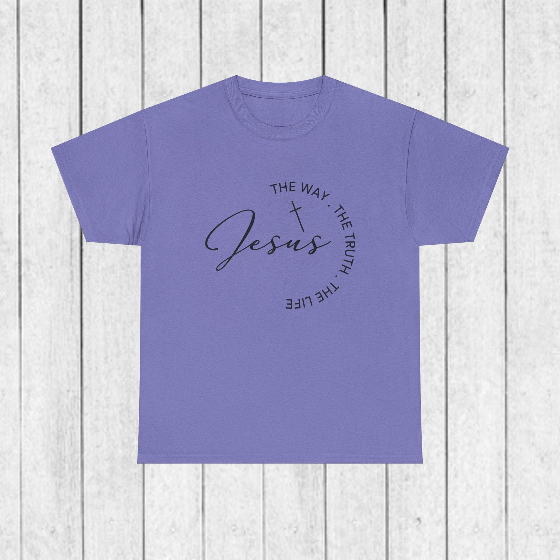 Faith-Inspired Unisex Heavy Cotton Tee - 'The Way, The Truth, The Life' - GULLYDESIGN