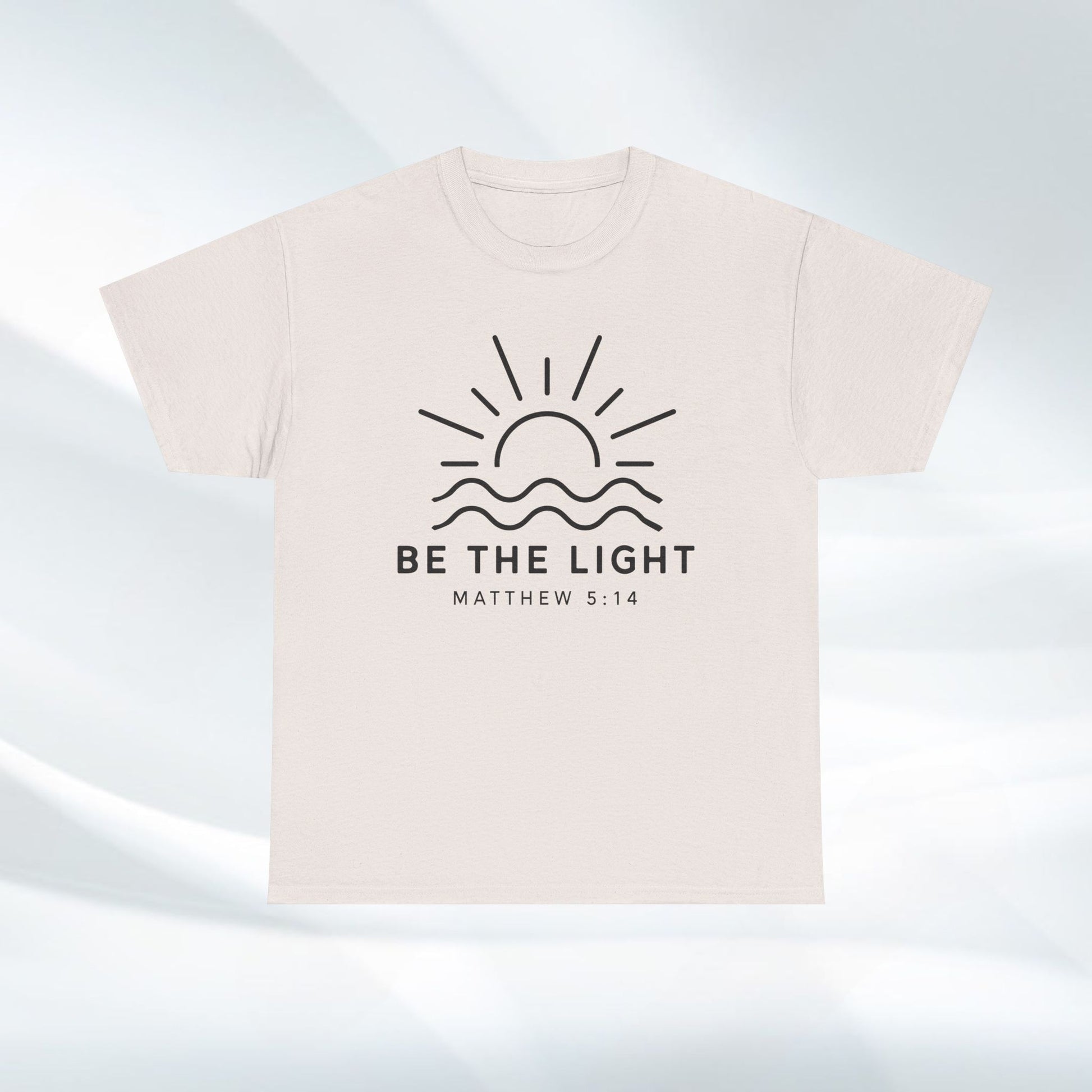 Inspirational Unisex Heavy Cotton Tee - 'Be The Light' Matthew 5:14 - GULLYDESIGN