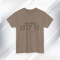Inspirational Unisex Heavy Cotton Tee - 'Oh How He Loves Us' John 4:10 - GULLYDESIGN