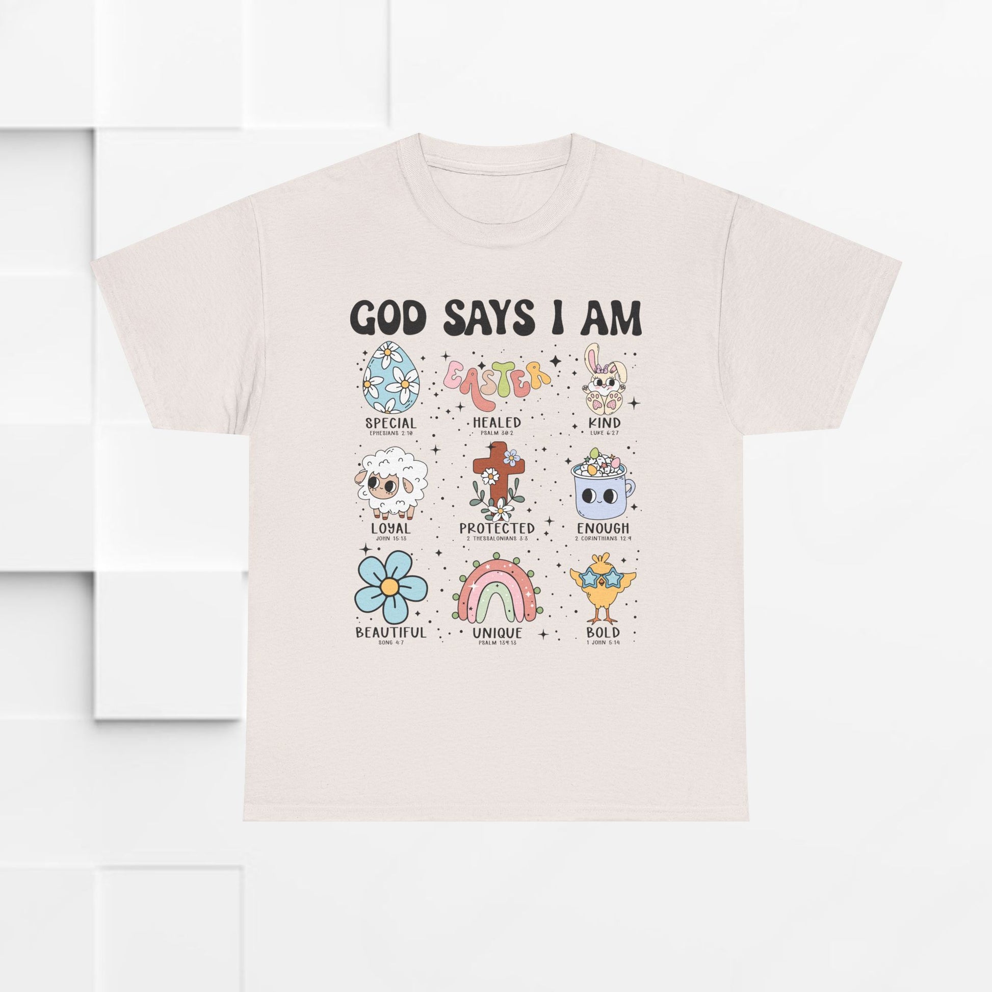 God Says I Am Unisex Heavy Cotton Tee - Inspirational Graphic T-Shirt - GULLYDESIGN